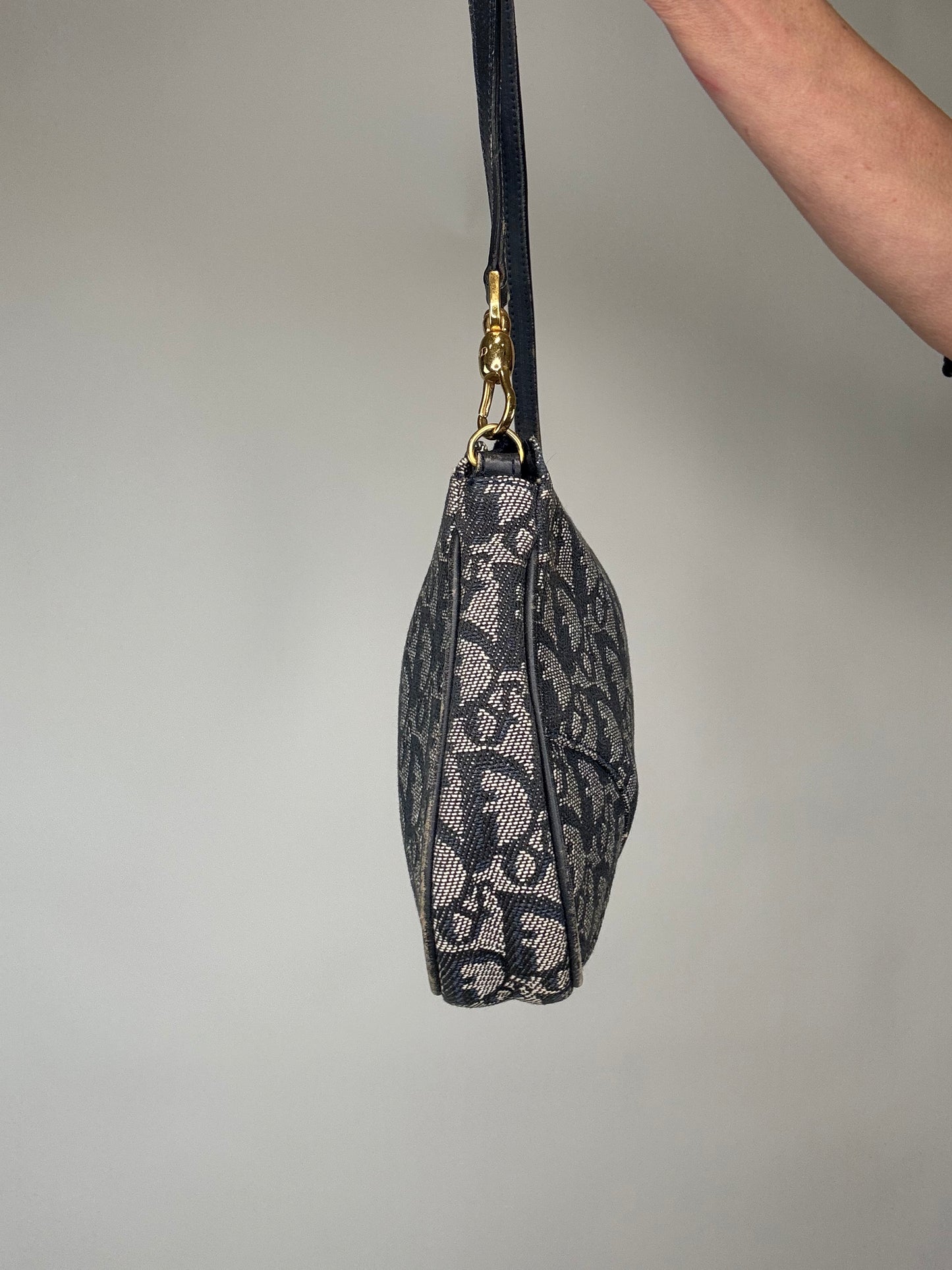 Dior Vintage Saddle Pochette Oblique Blue