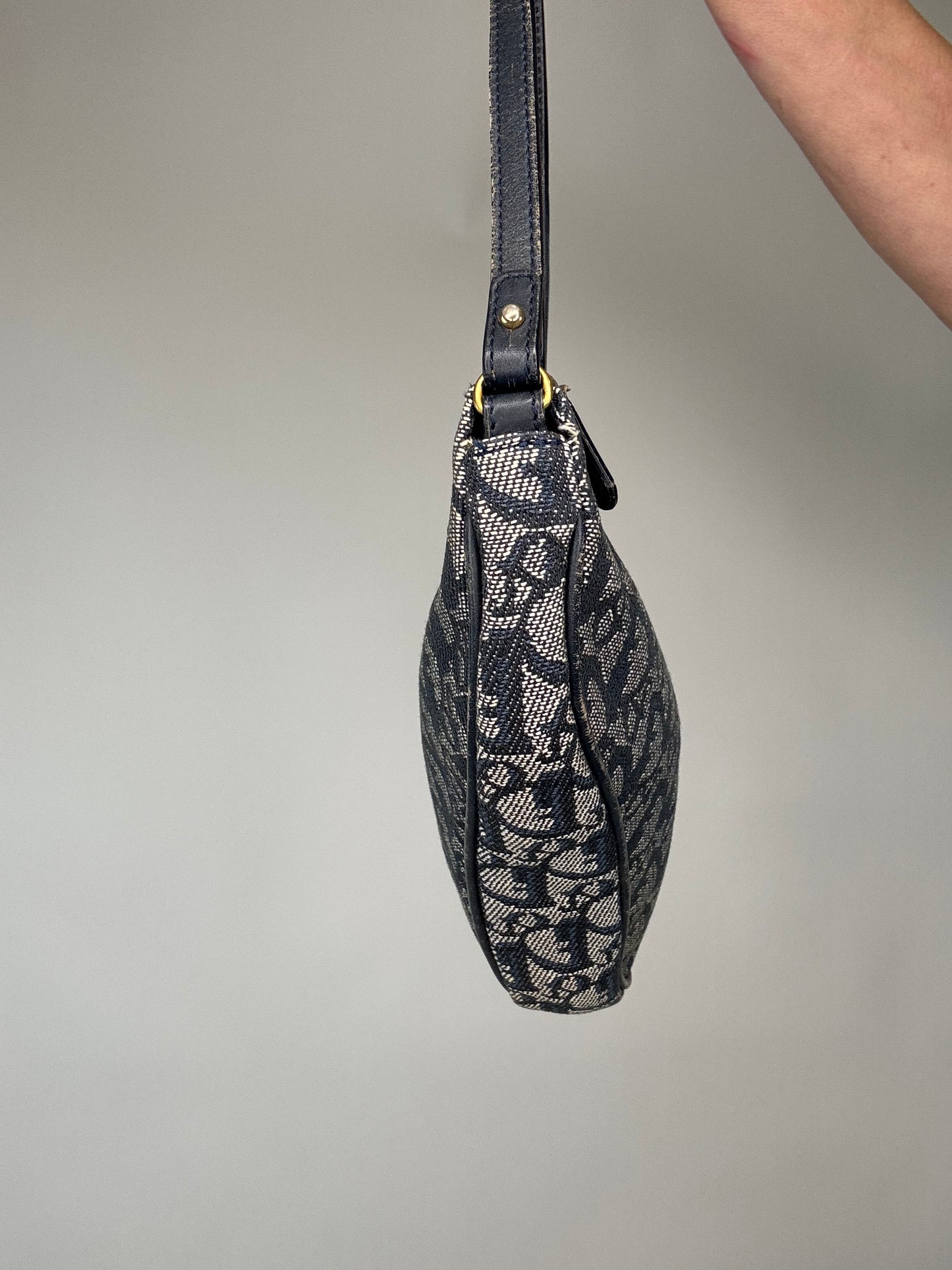 Dior Vintage Saddle Pochette Oblique Blue