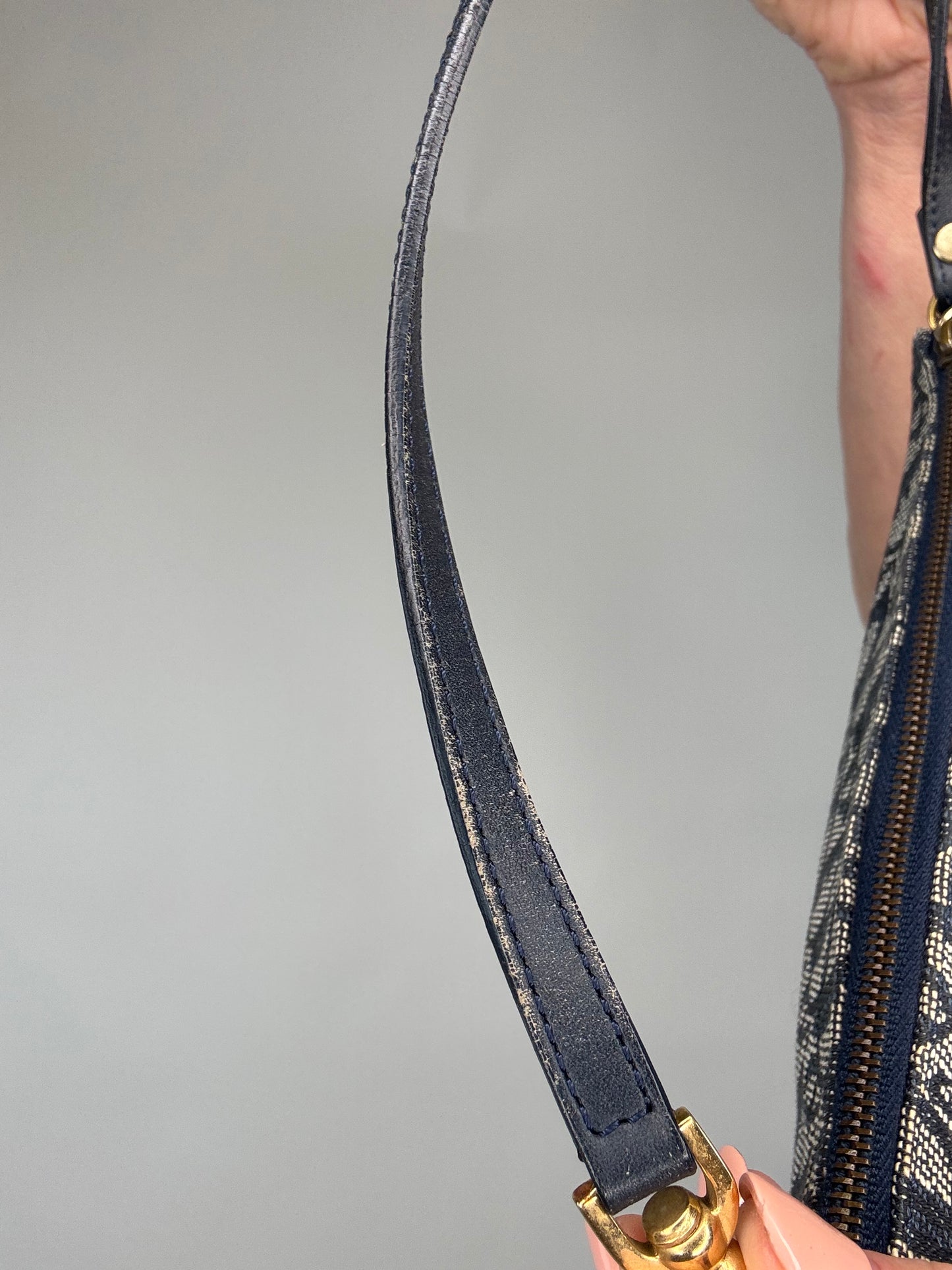 Dior Vintage Saddle Pochette Oblique Blue