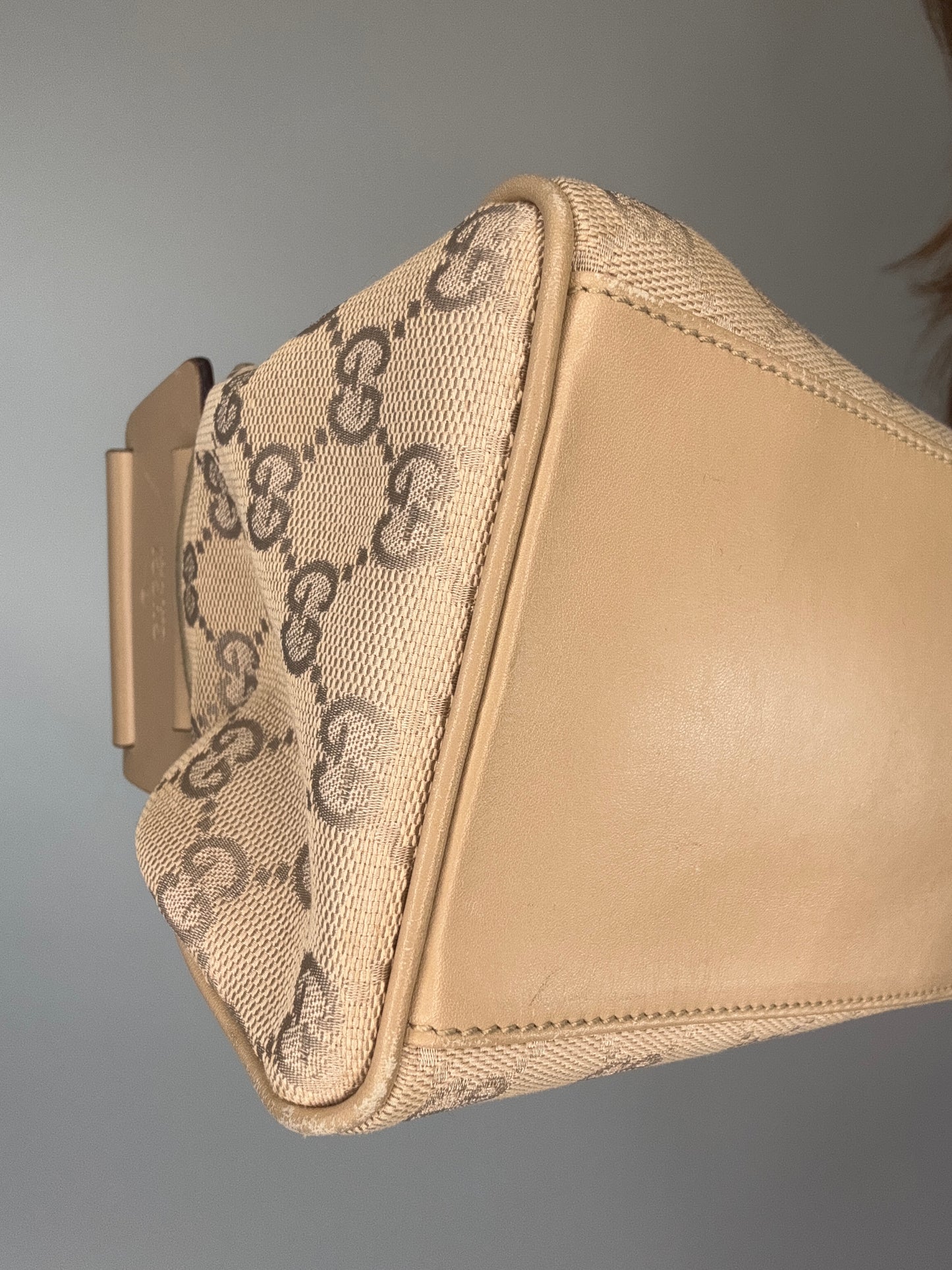 Gucci Monogram East to West Canvas Shoulder Bag