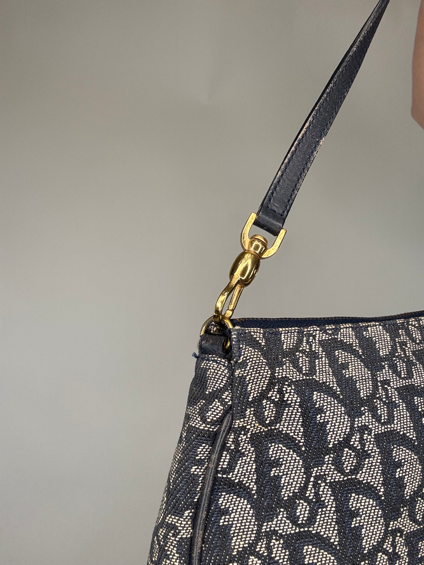 Dior Vintage Saddle Pochette Oblique Blue
