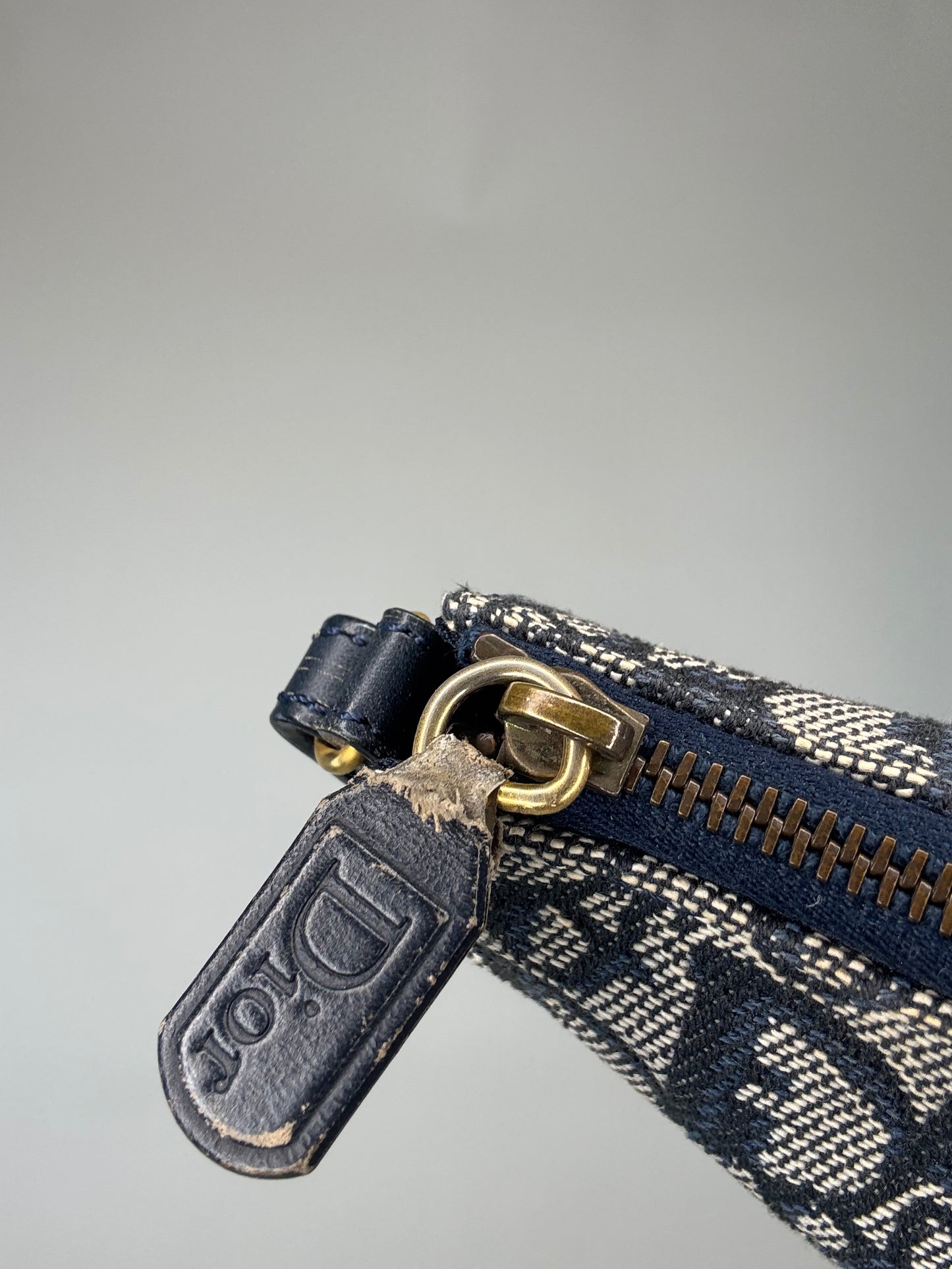 Dior Vintage Saddle Pochette Oblique Blue