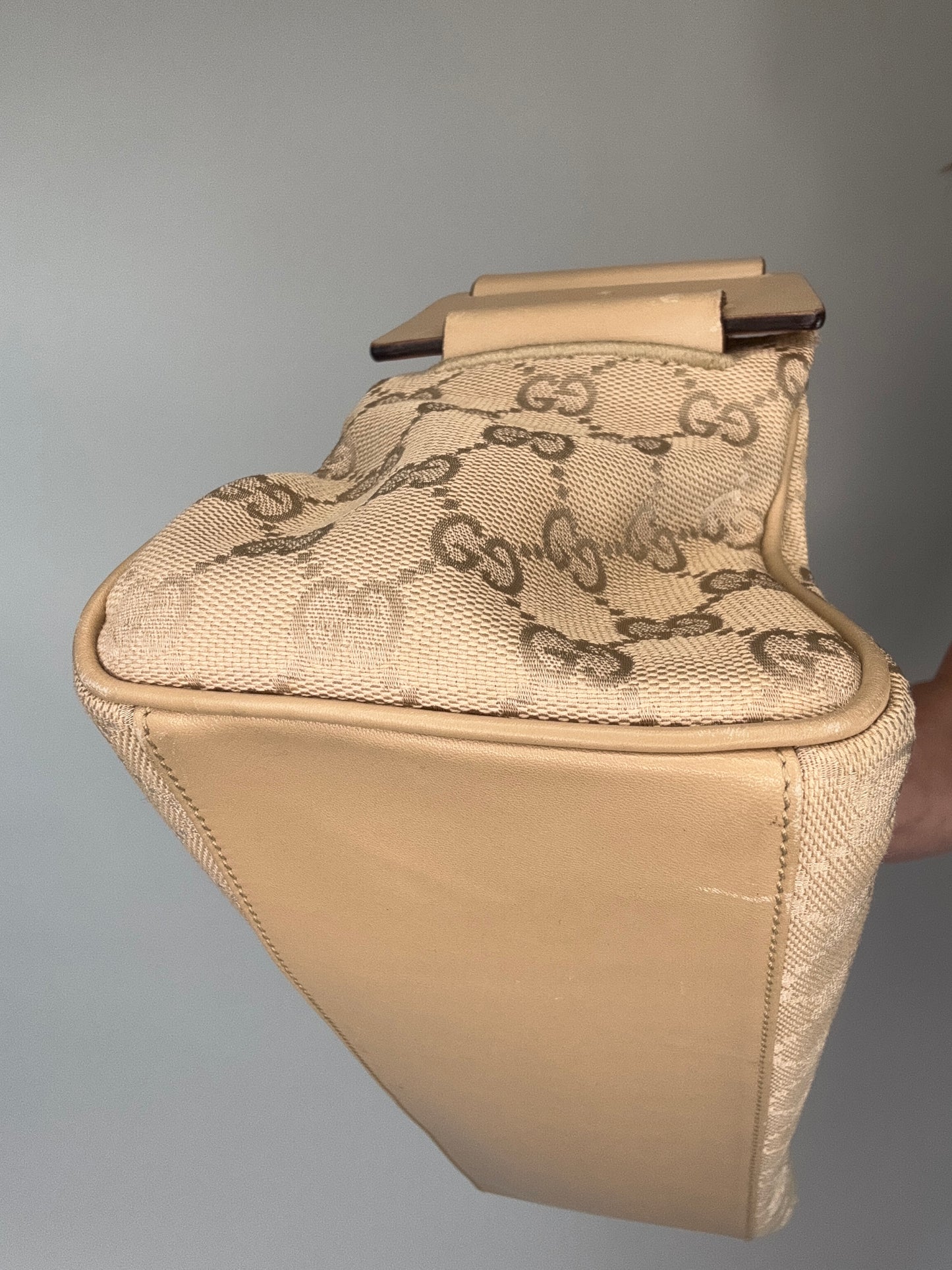 Gucci Monogram East to West Canvas Shoulder Bag