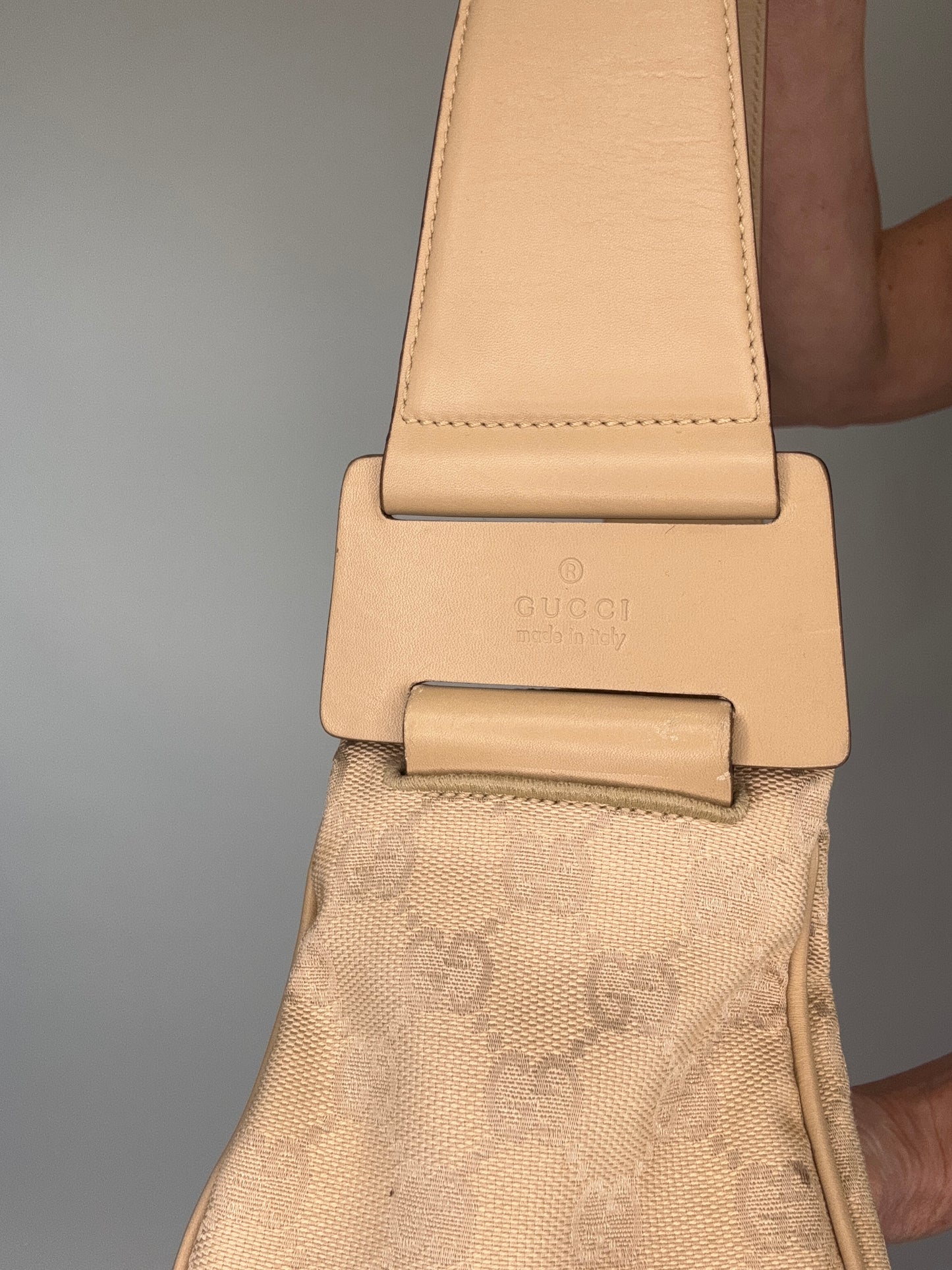Gucci Monogram East to West Canvas Shoulder Bag