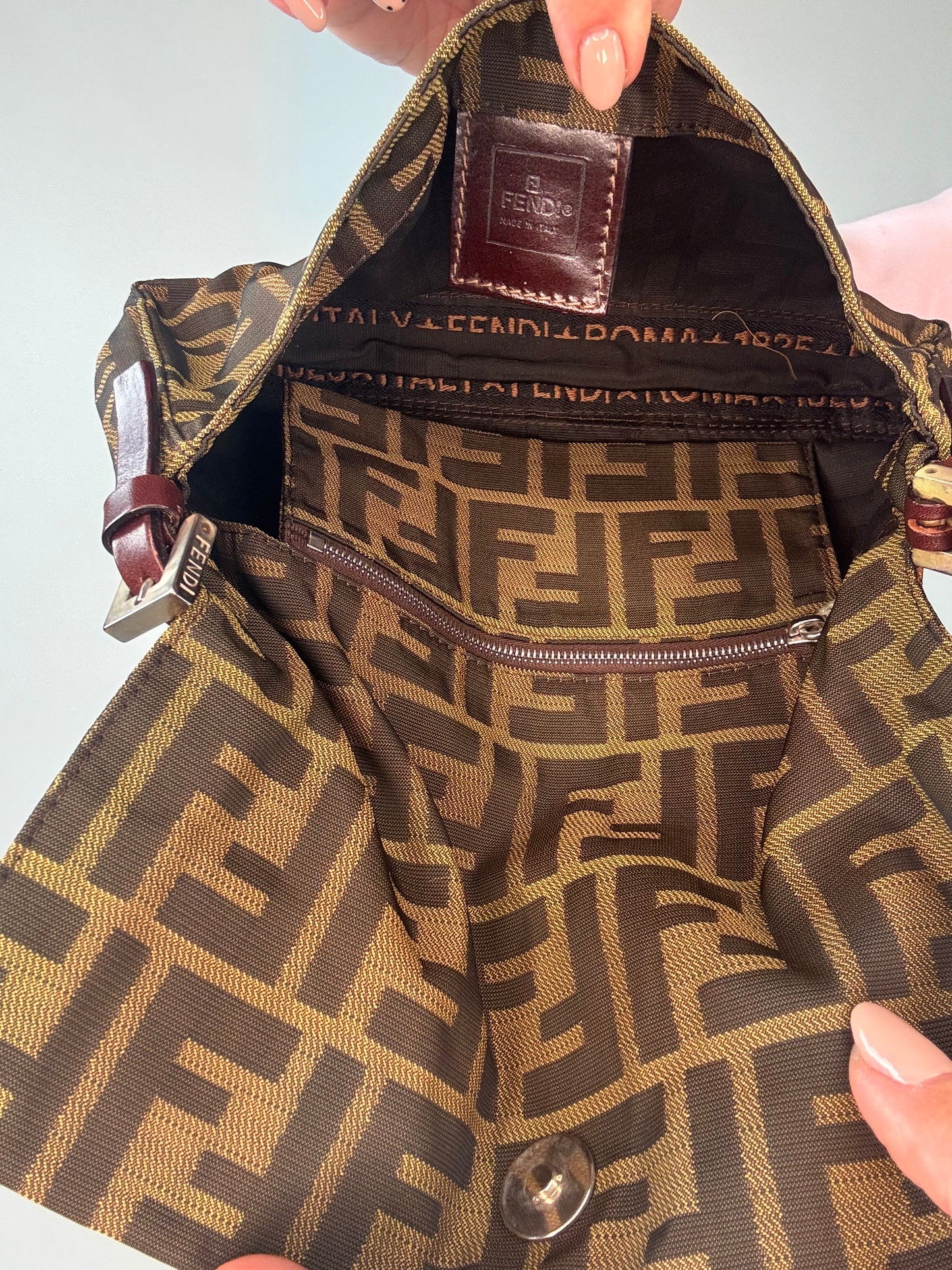 Fendi Vintage Zucca Baguette Shoulder Bag