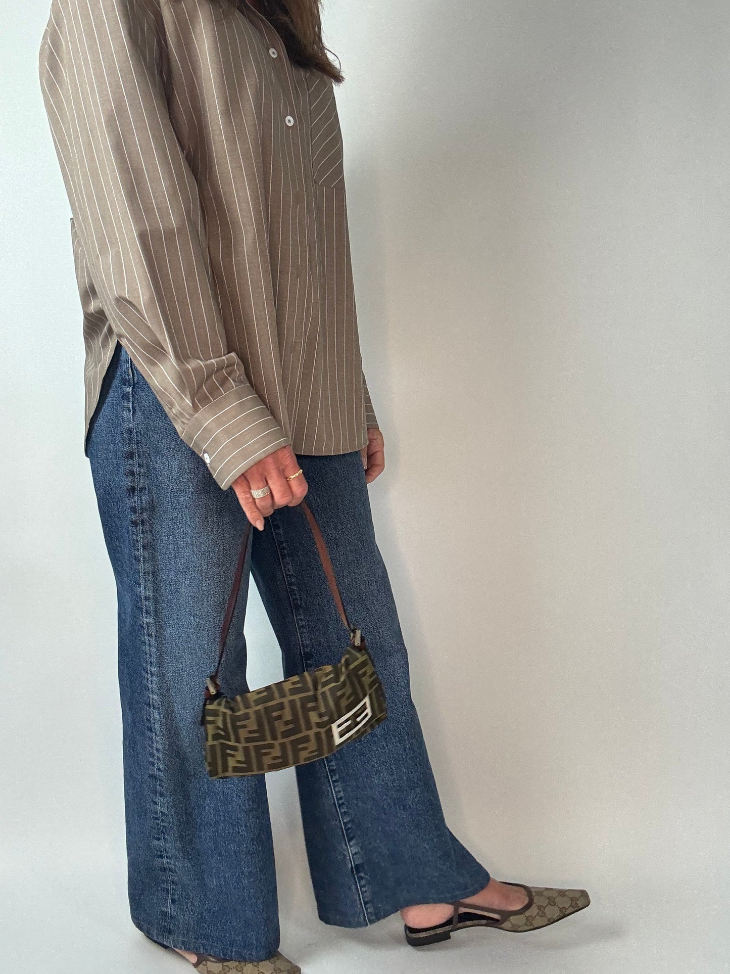 Fendi Vintage Zucca Baguette Shoulder Bag
