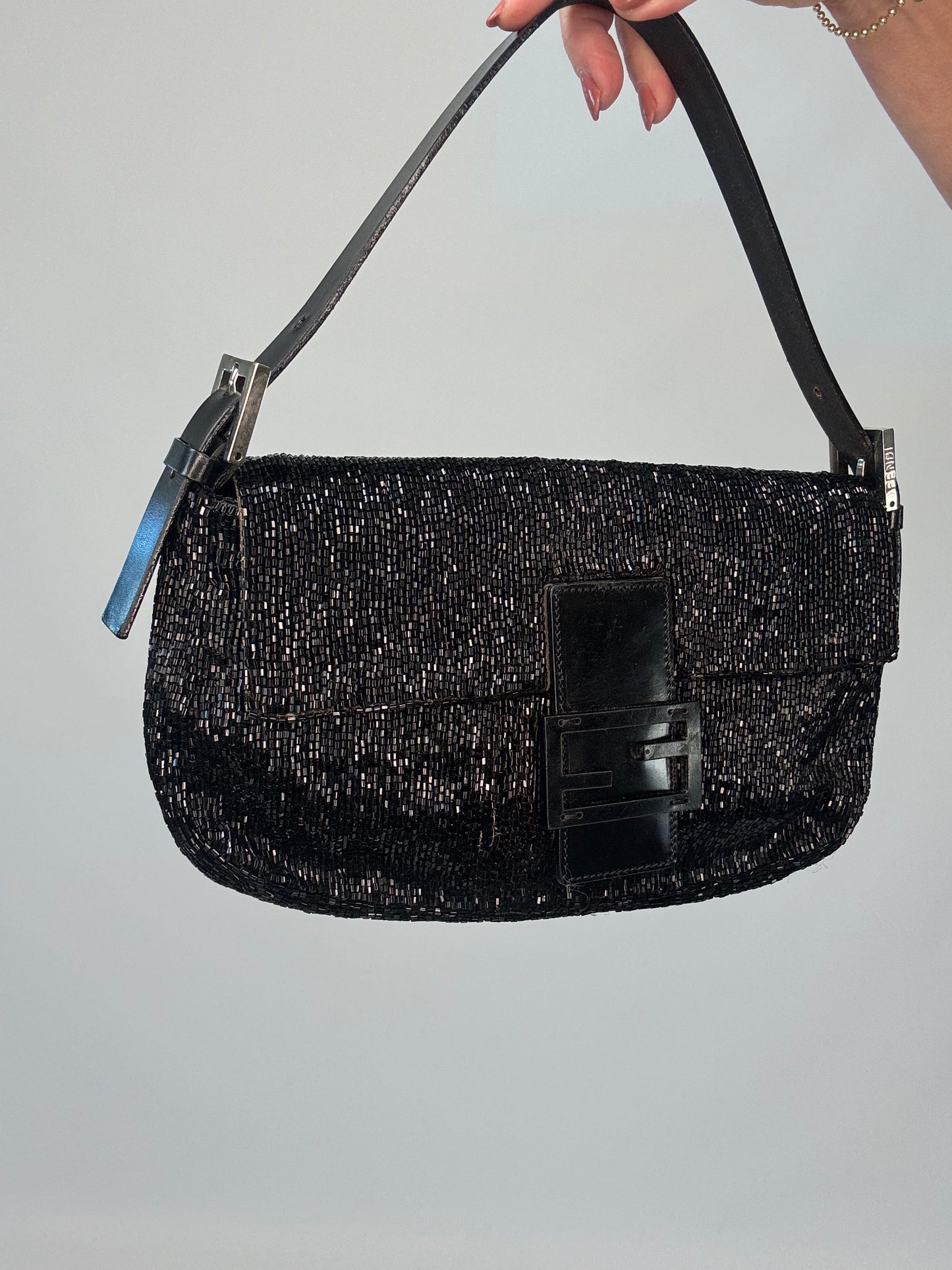 Fendi Beaded Black  Mamma Baguette- Vintage