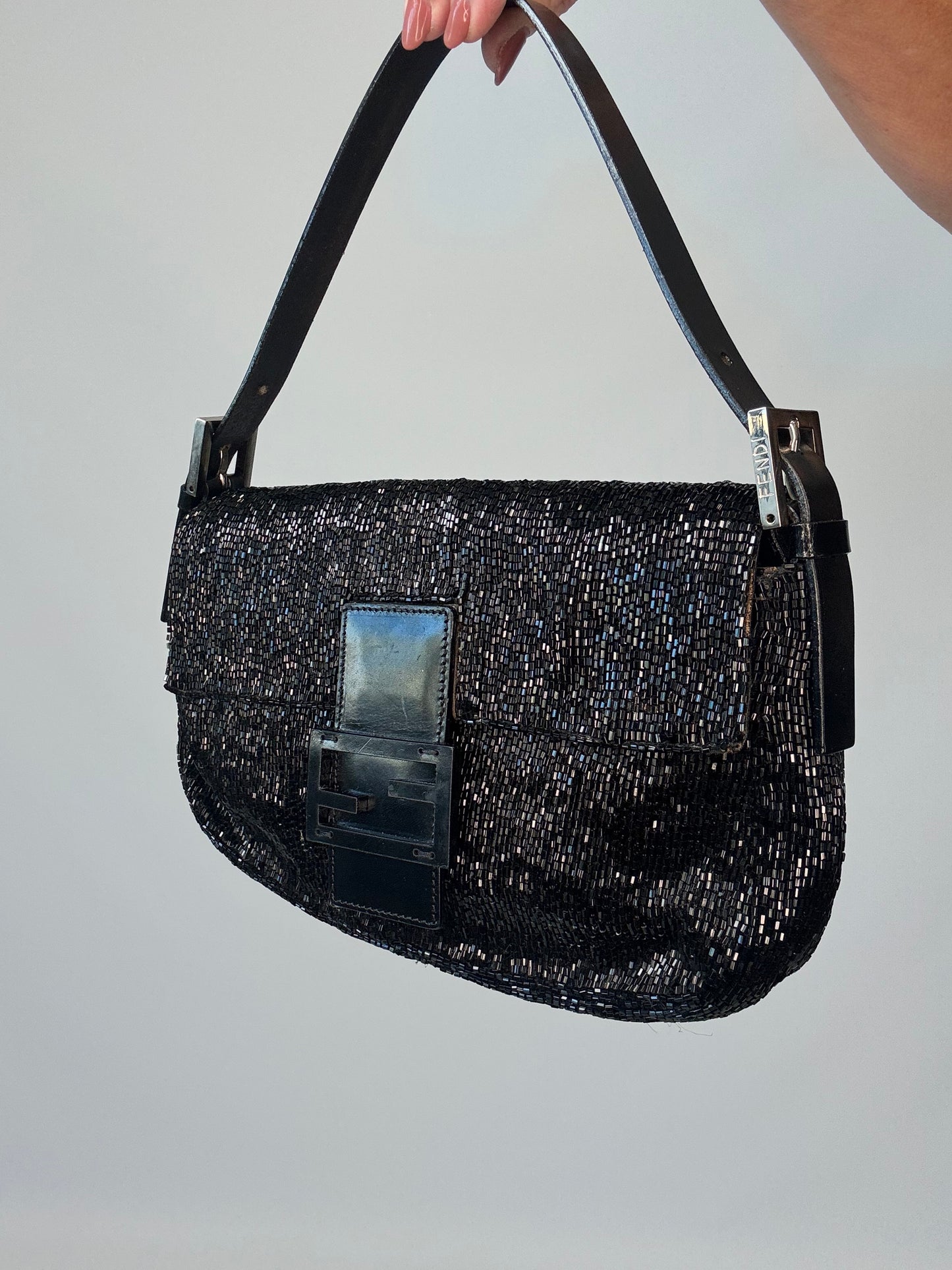 Fendi Beaded Black  Mamma Baguette- Vintage