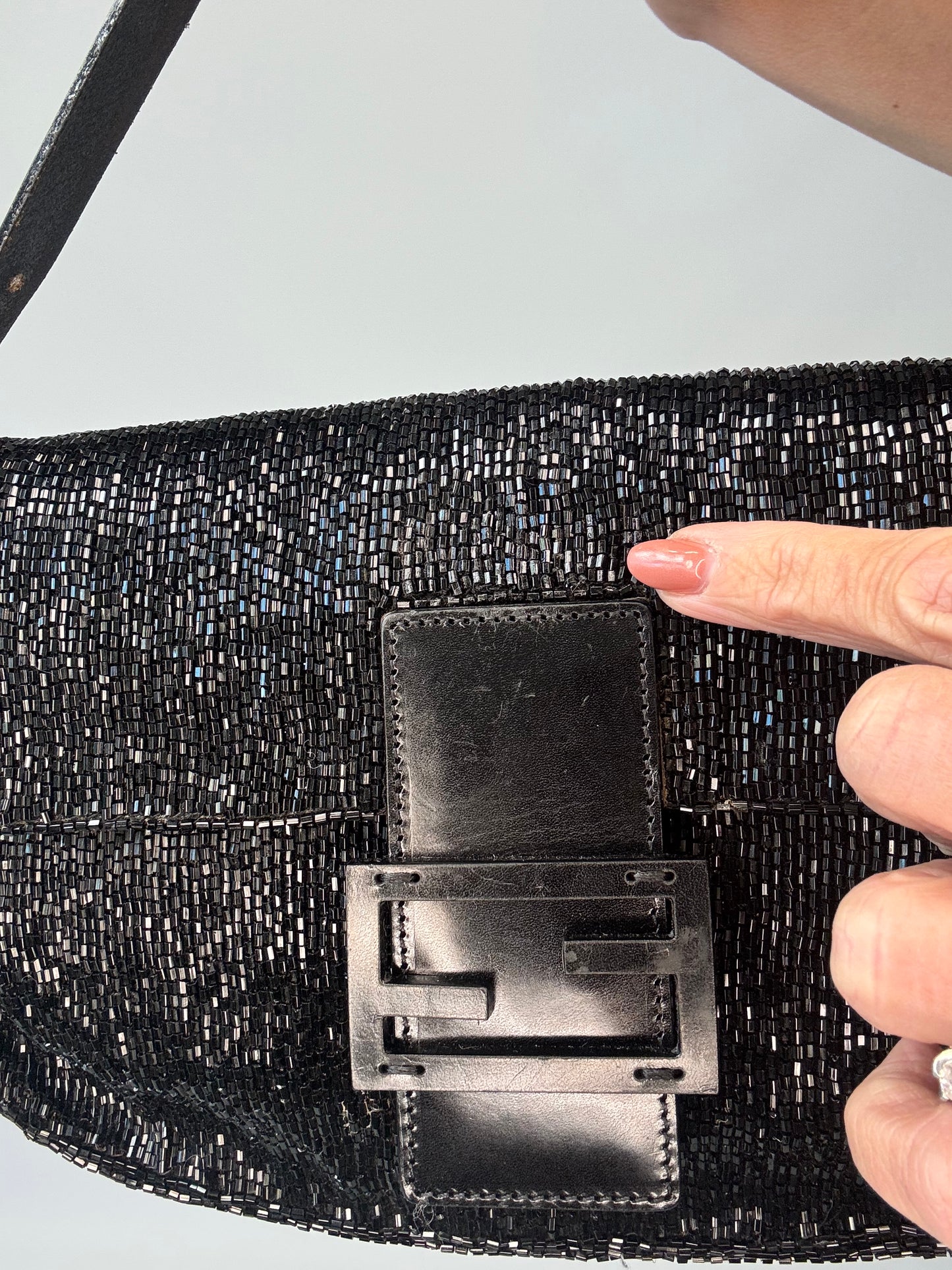 Fendi Beaded Black  Mamma Baguette- Vintage