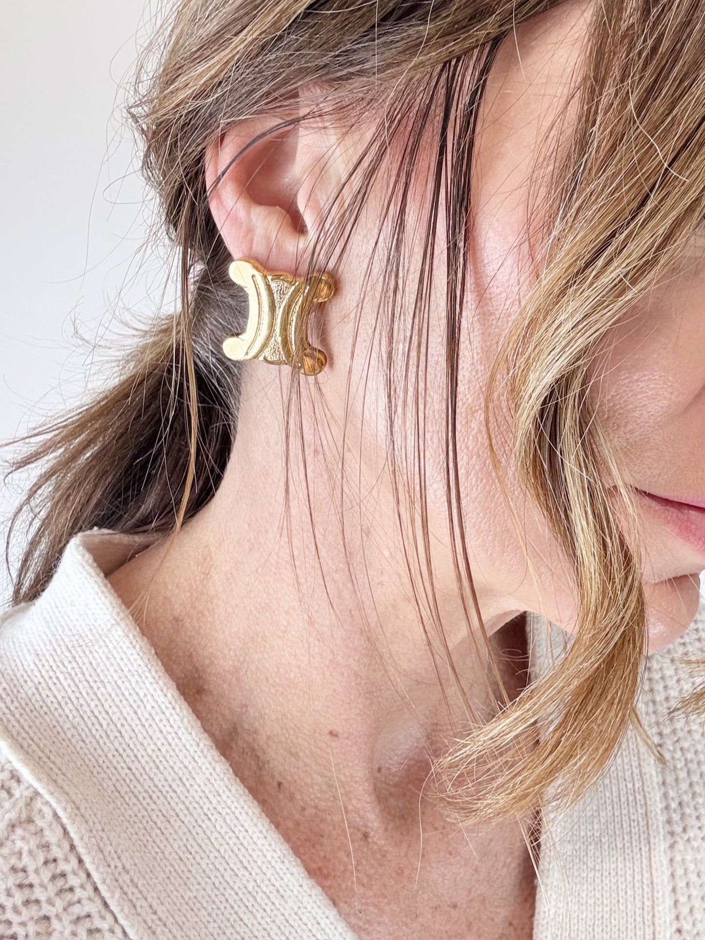 Celine Triomphe Clip On Earrings