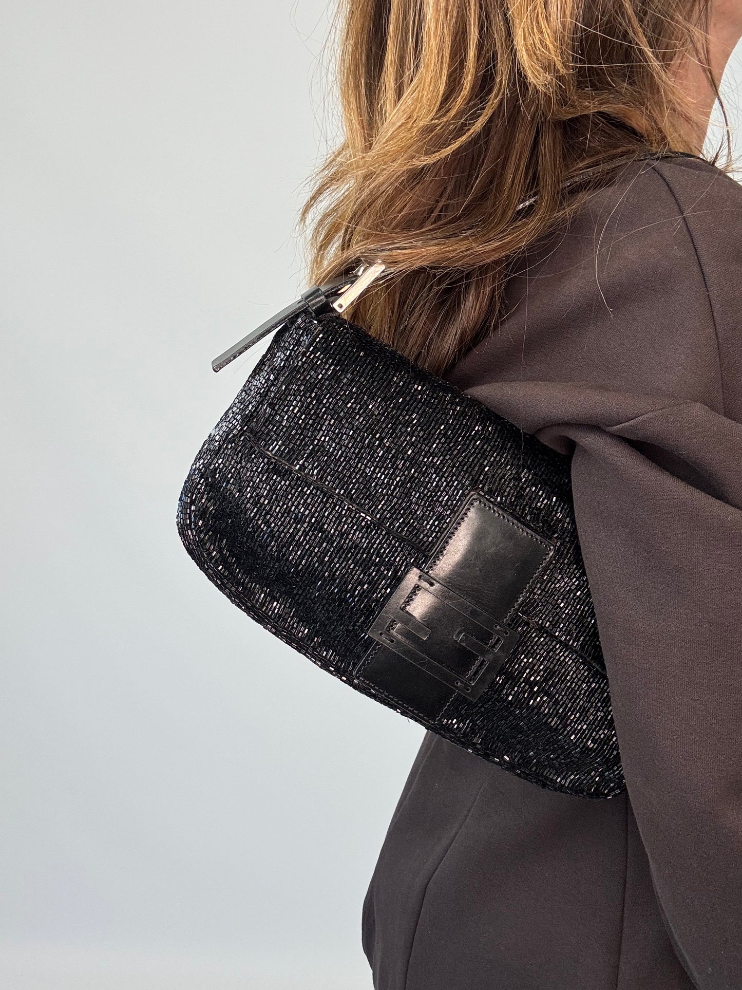 Fendi Beaded Black  Mamma Baguette- Vintage