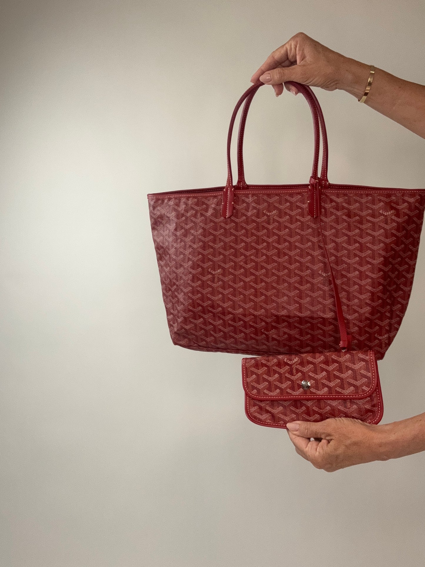 Goyard St Louis PM Red With Pouch