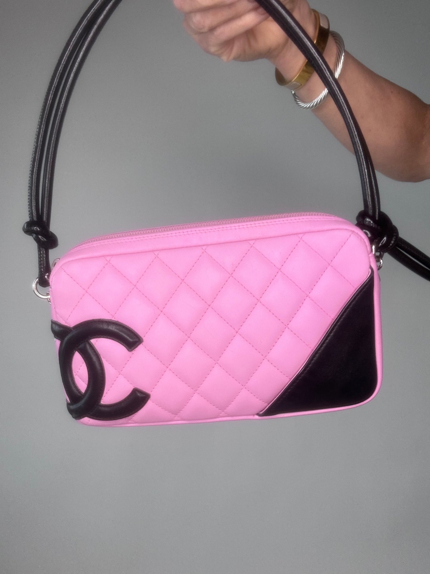 Chanel Cambon Pink Black Pochette