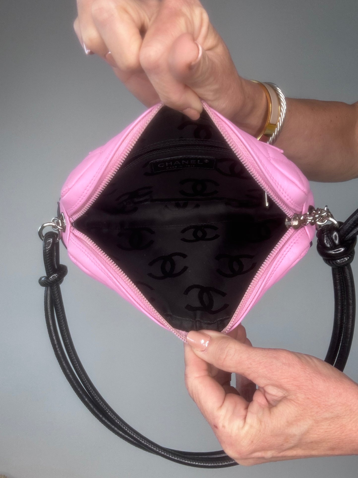 Chanel Cambon Pink Black Pochette
