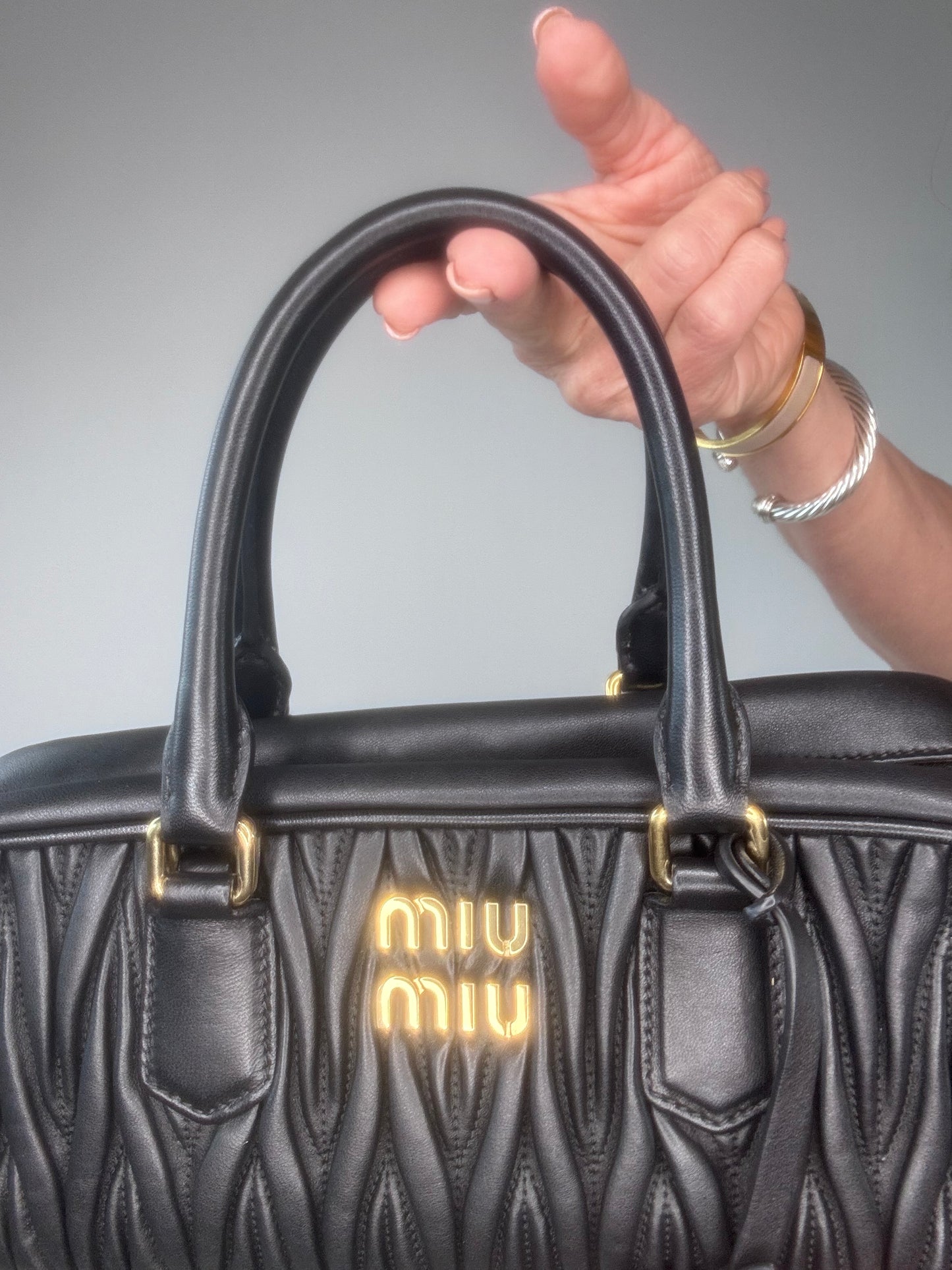 Miu Miu Arcadie Black Leather