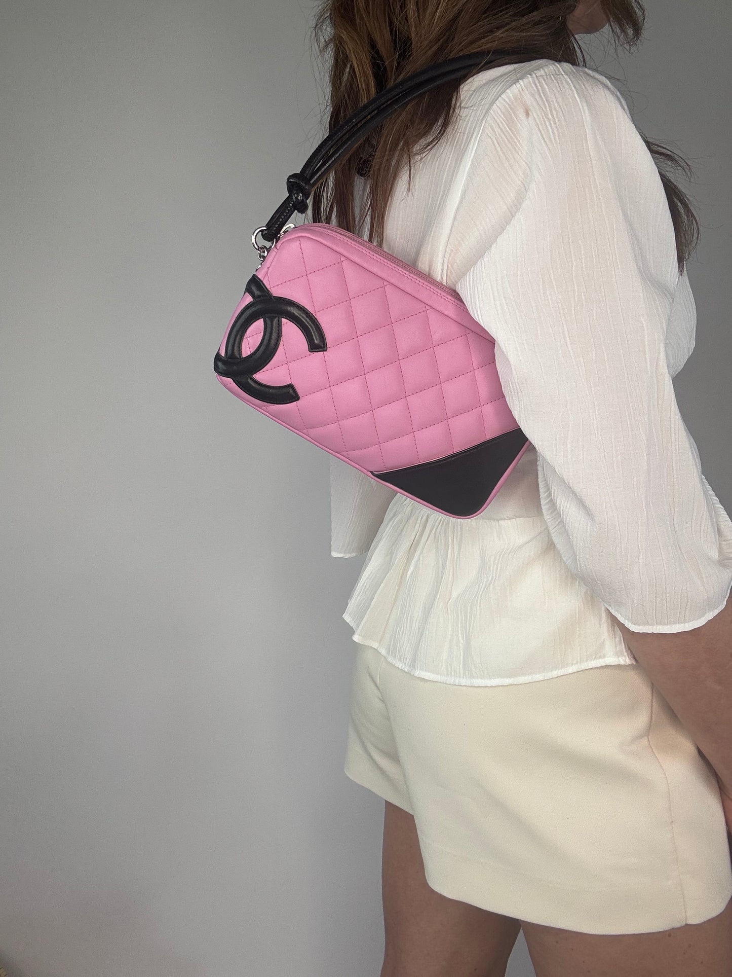 Chanel Cambon Pink Black Pochette