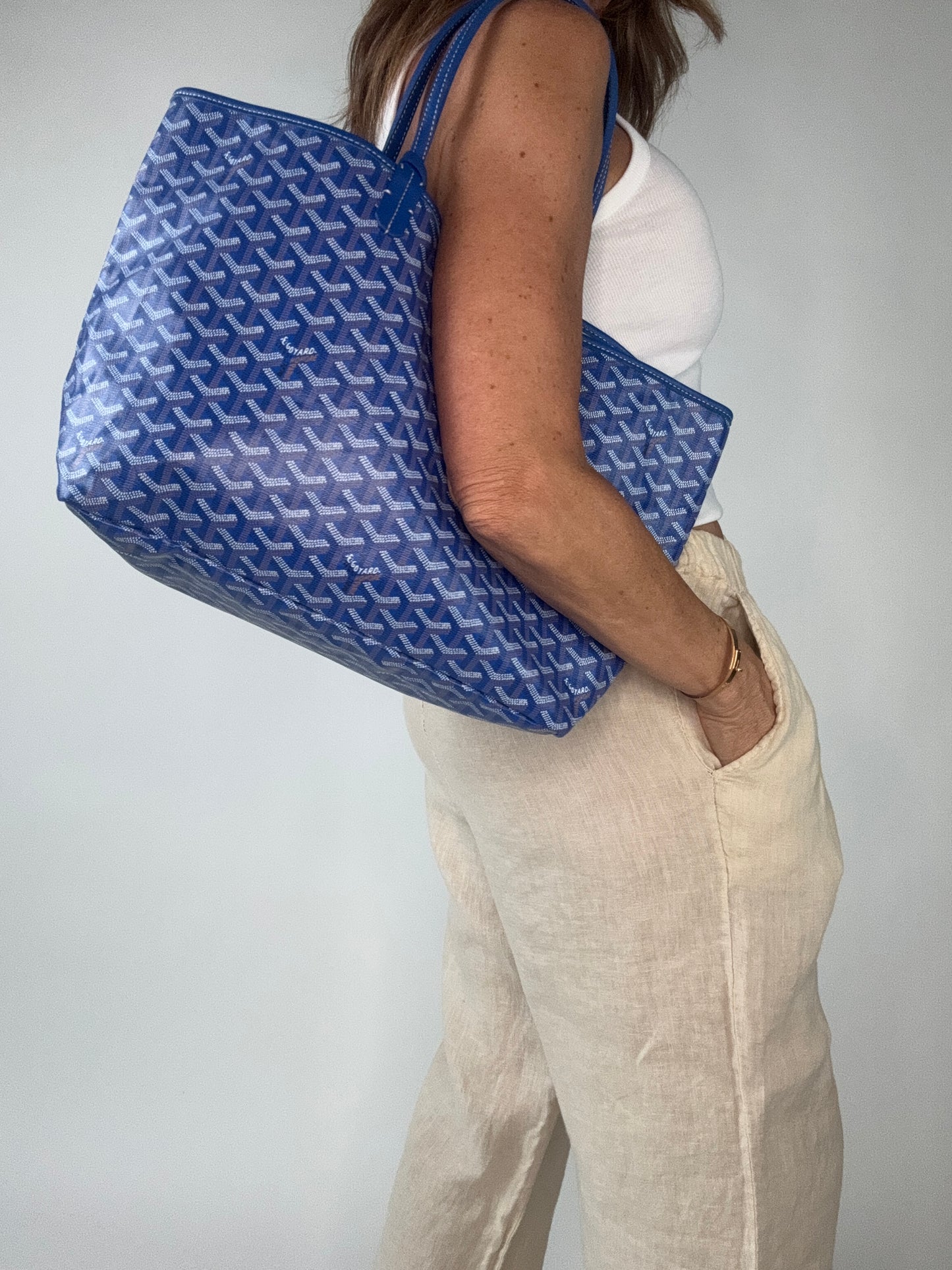 Goyard St Louis PM With Pouch Blue