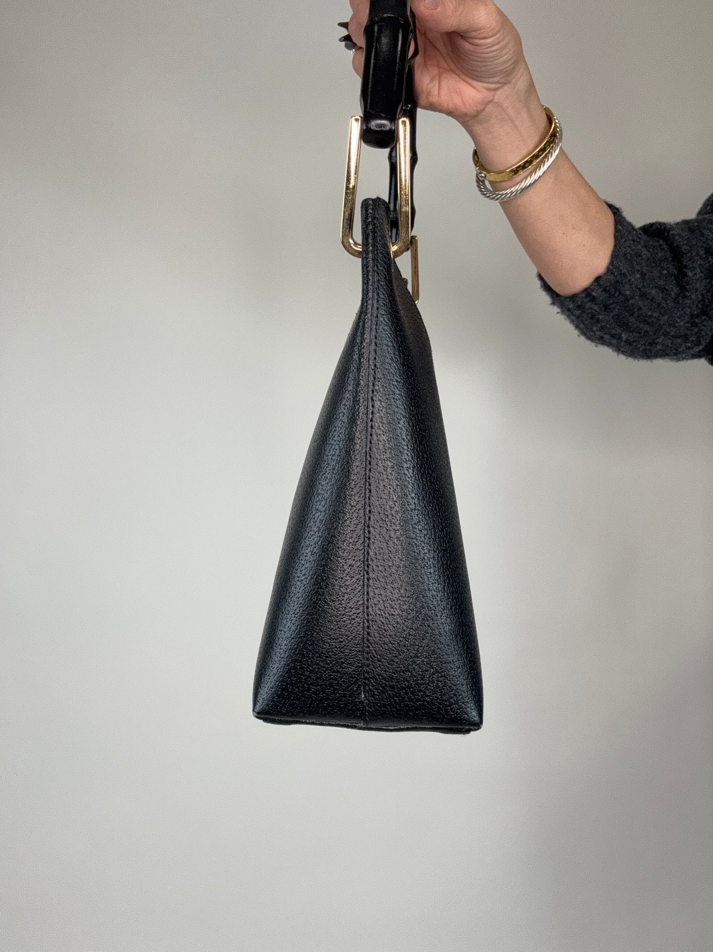 Gucci Bamboo Vintage Shoulder Bag With Pouch
