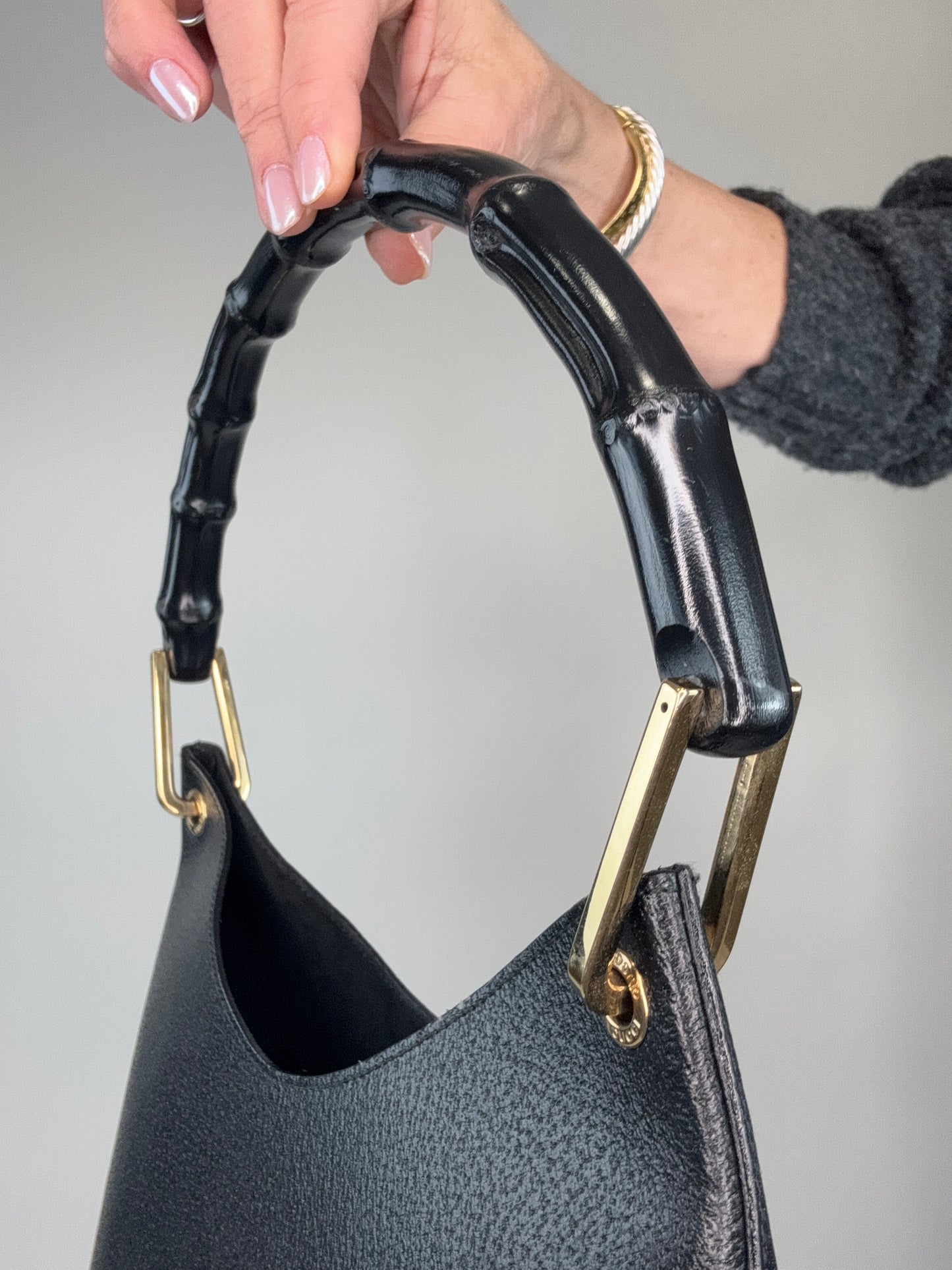 Gucci Bamboo Vintage Shoulder Bag With Pouch