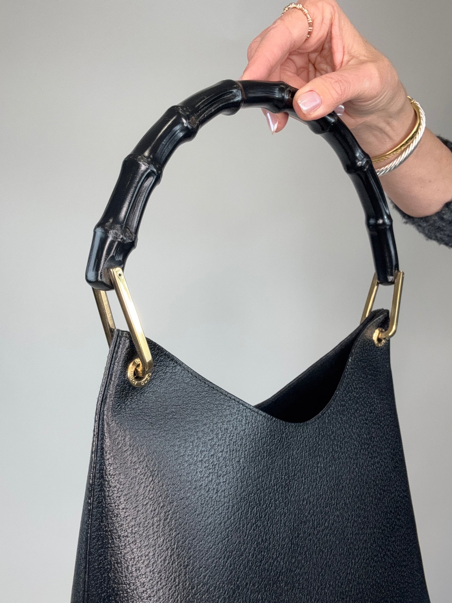 Gucci Bamboo Vintage Shoulder Bag With Pouch