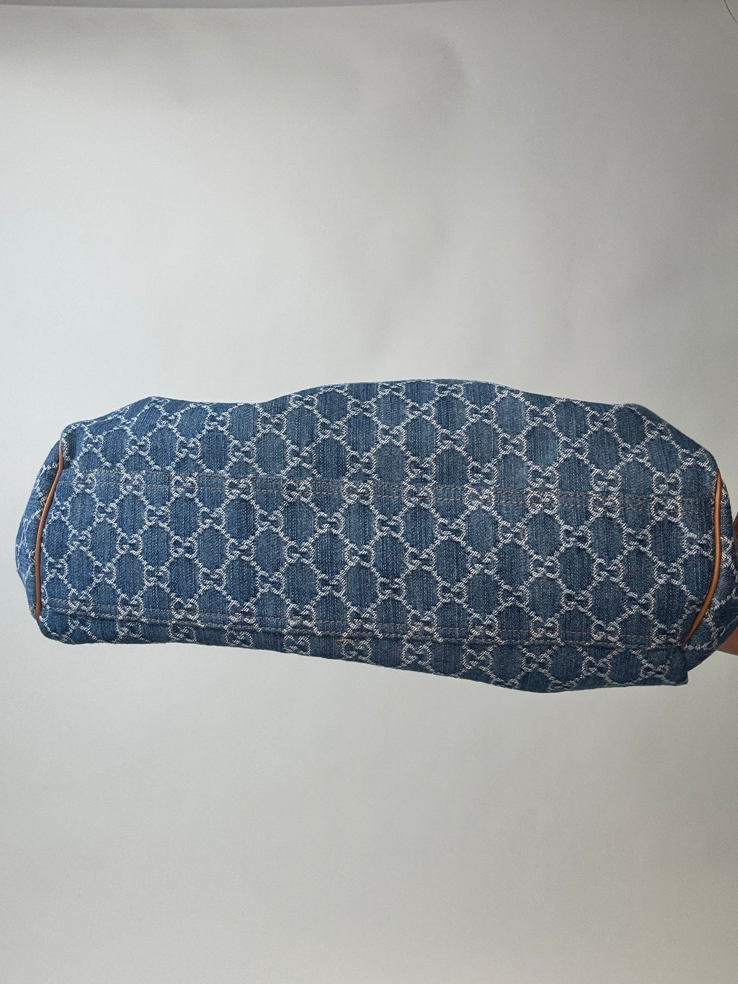 Gucci Denim Monogram Large Sukey Tote