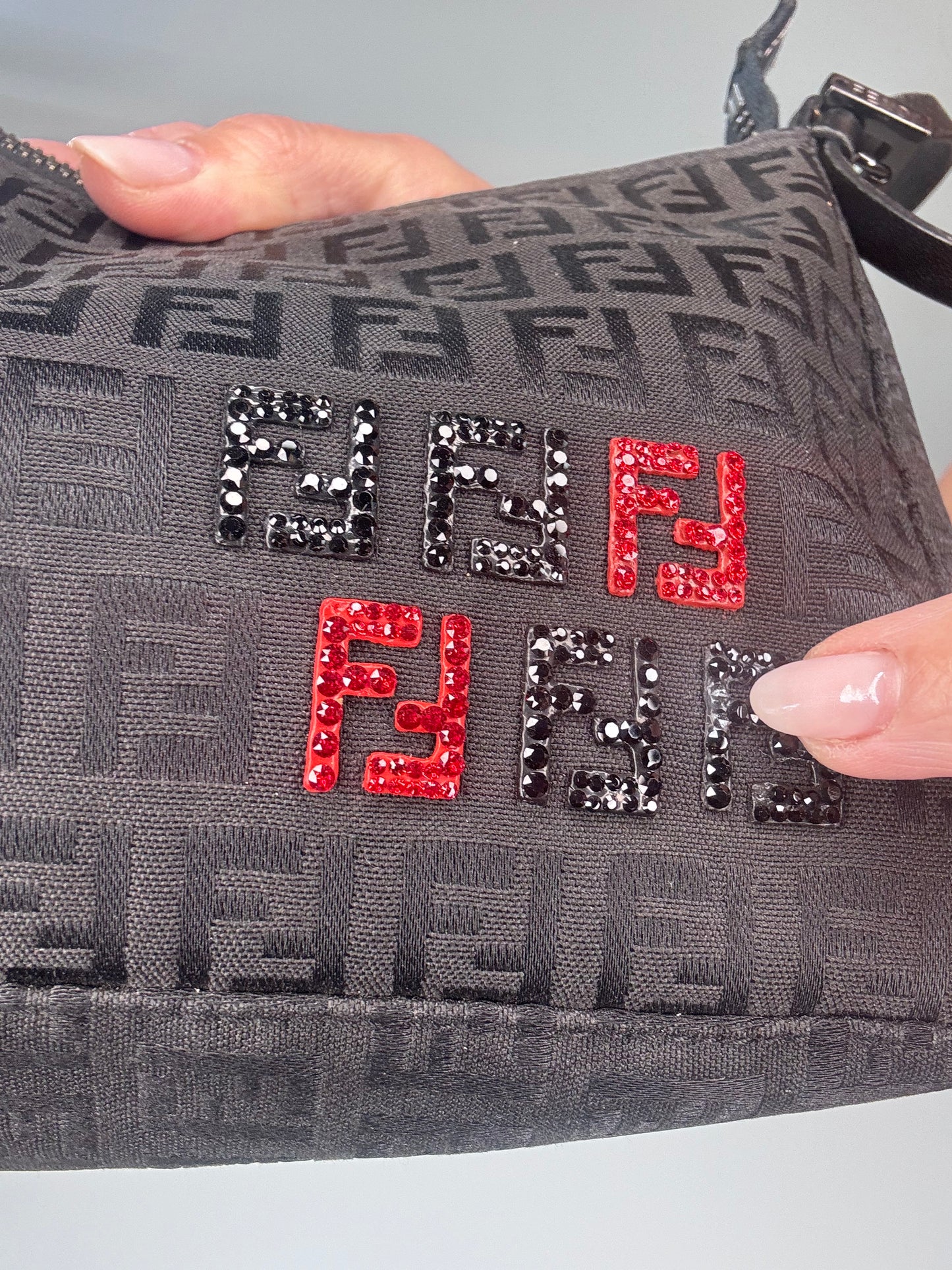 Fendi Zucchino Crystal Beaded Pochette