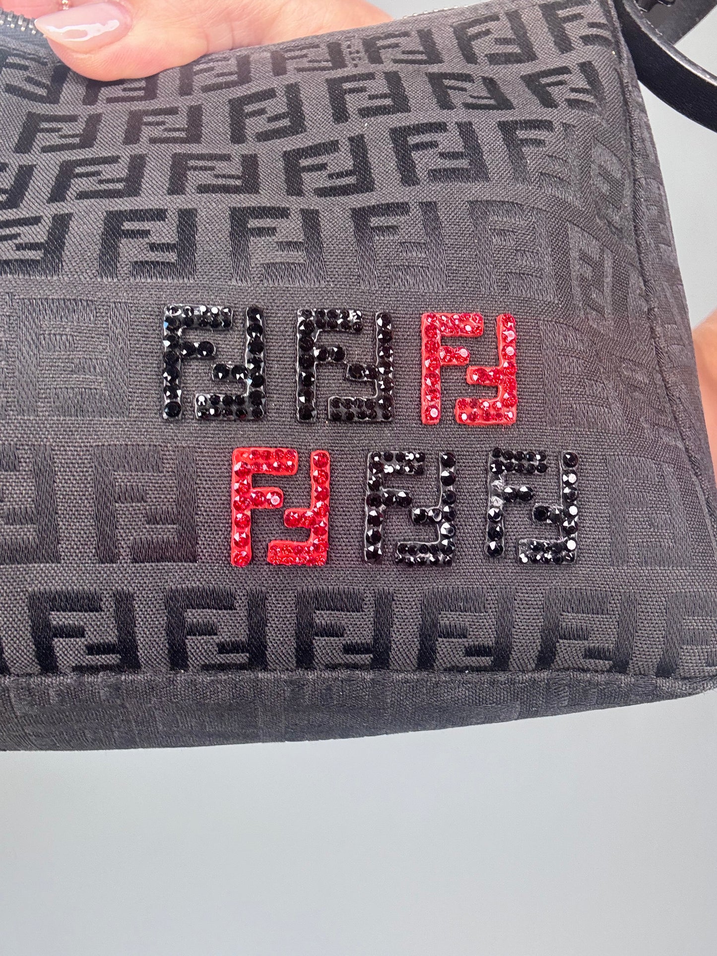 Fendi Zucchino Crystal Beaded Pochette