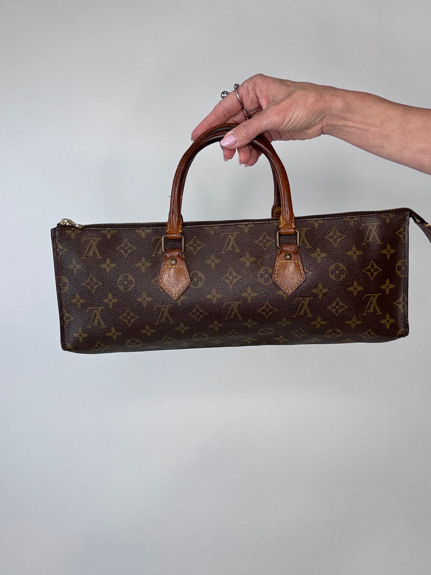 Louis Vuitton Extremely Rare Triangle Sac Monogram East West Bag