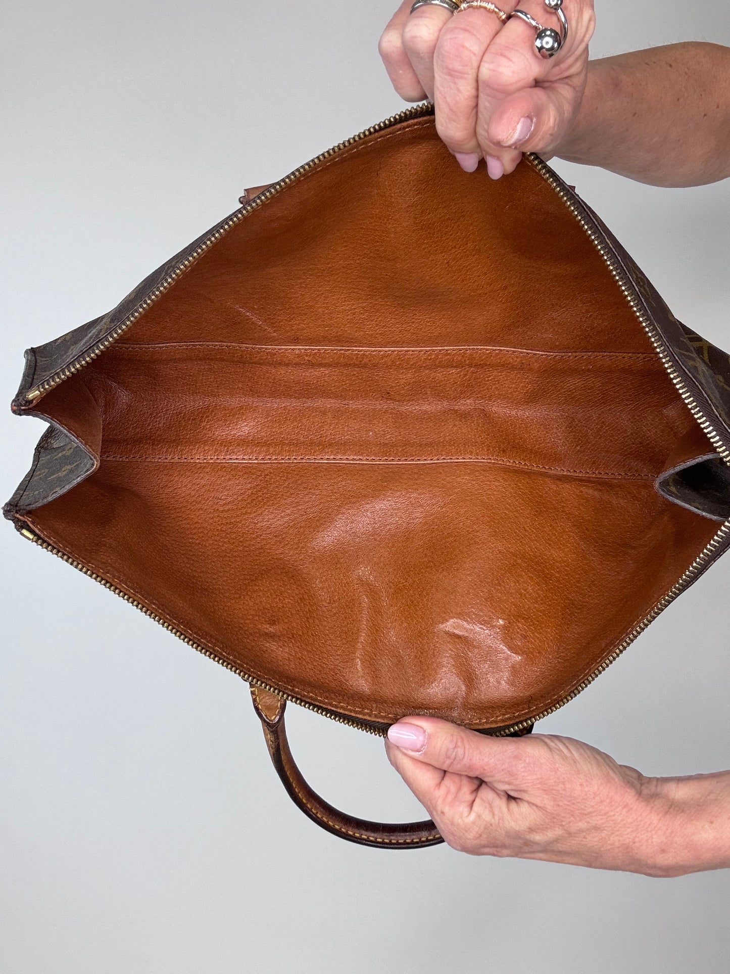 Louis Vuitton Extremely Rare Triangle Sac Monogram East West Bag