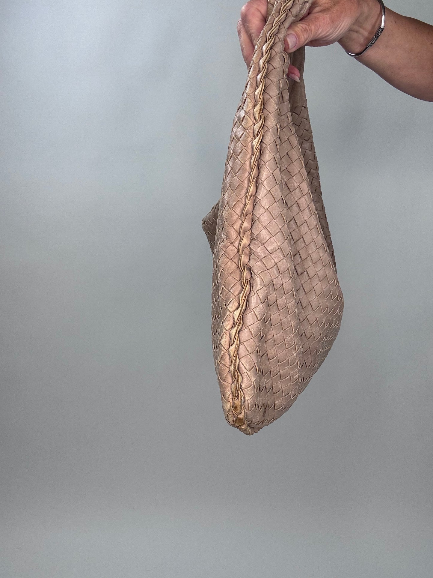 Bottega Veneta Vintage Woven Calf Lather Hobo Large