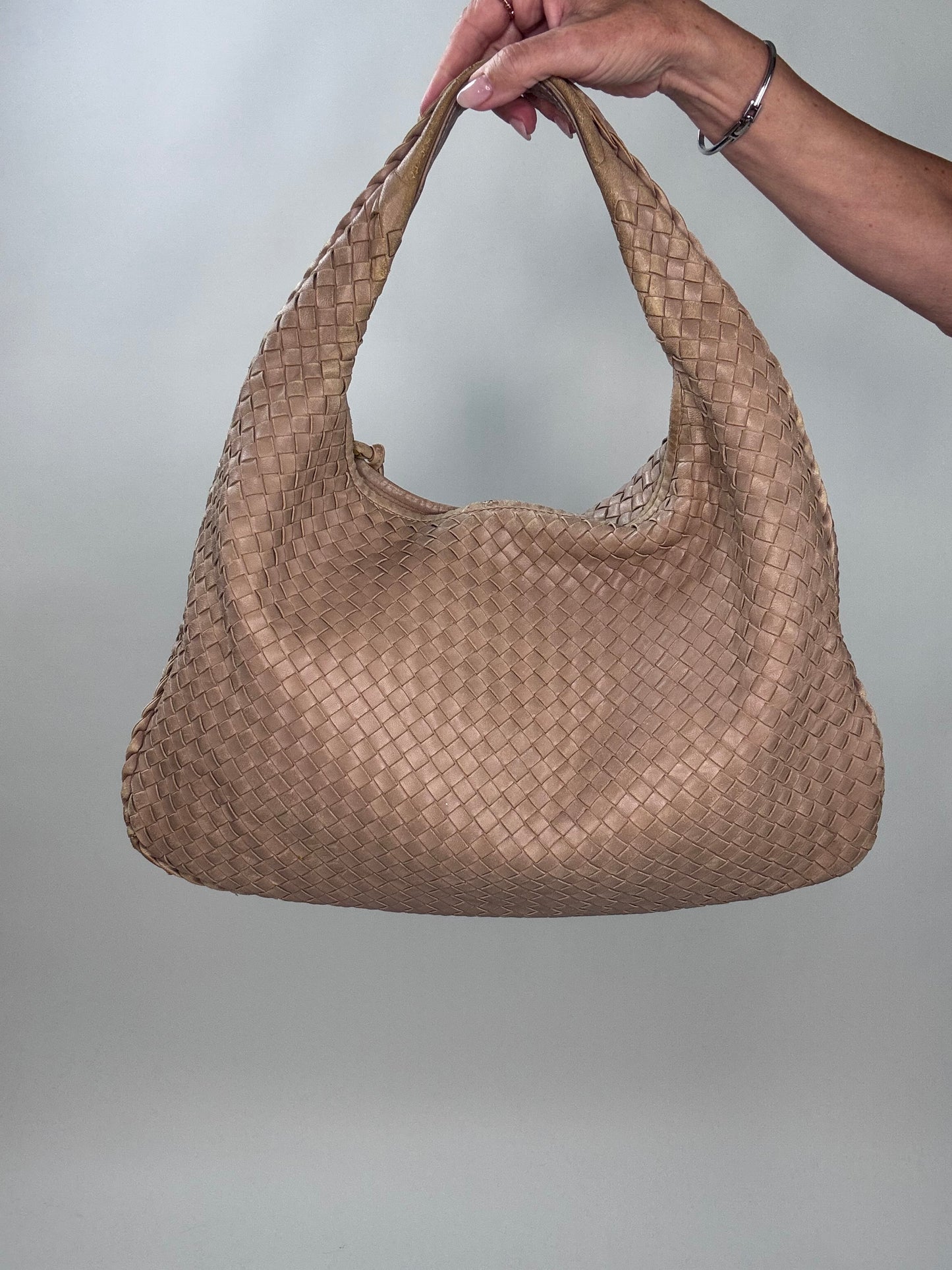Bottega Veneta Vintage Woven Calf Lather Hobo Large