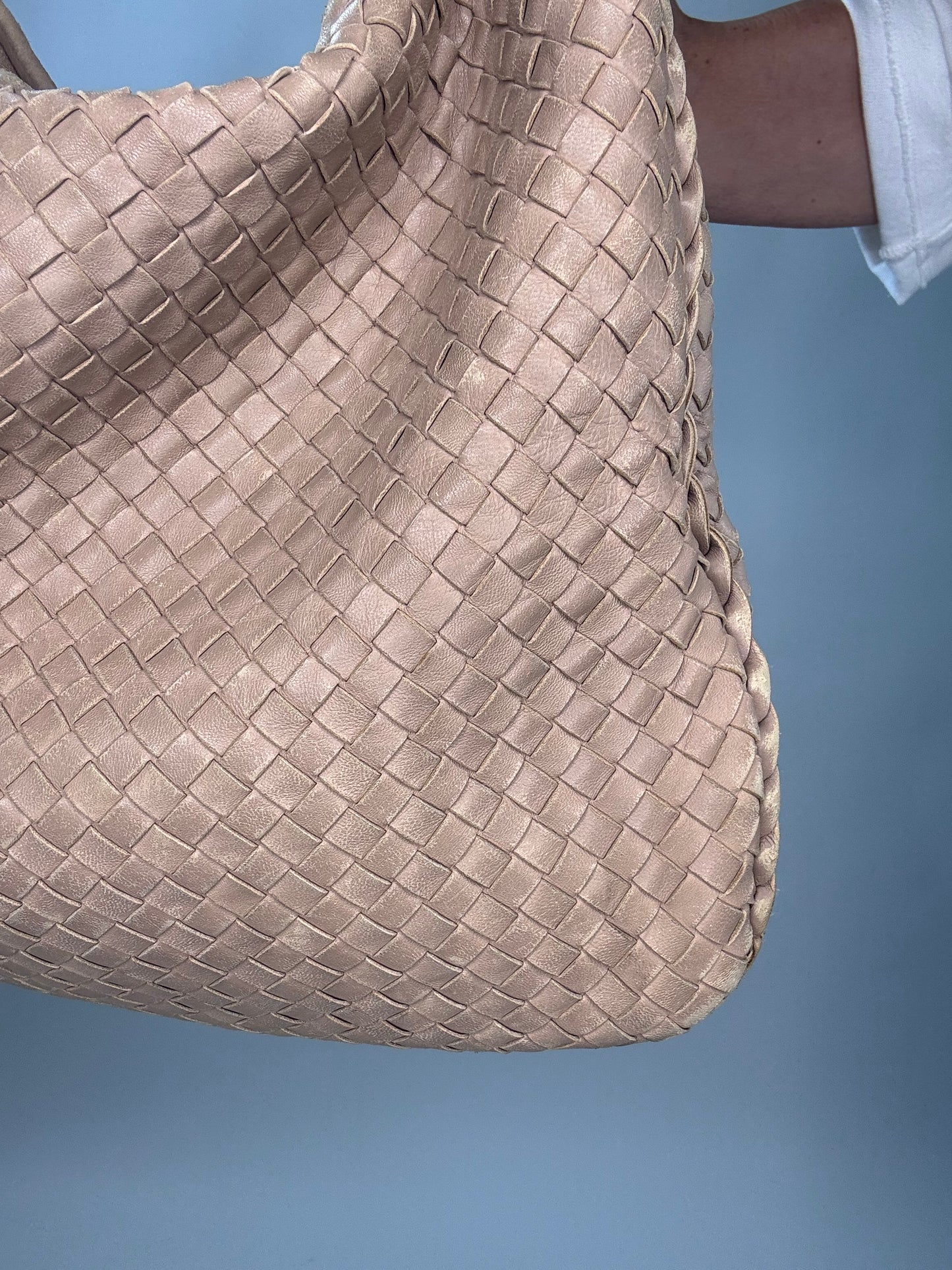Bottega Veneta Vintage Woven Calf Lather Hobo Large