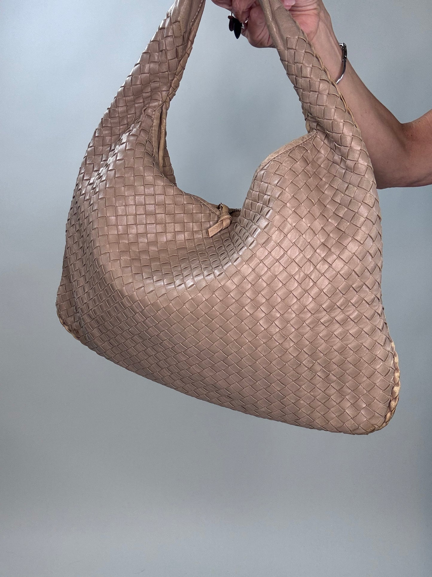 Bottega Veneta Vintage Woven Calf Lather Hobo Large