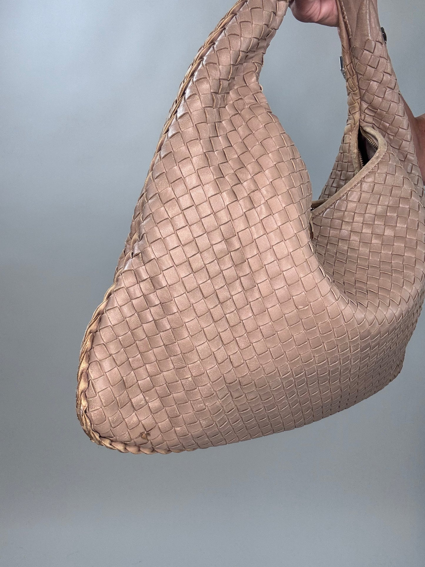 Bottega Veneta Vintage Woven Calf Lather Hobo Large