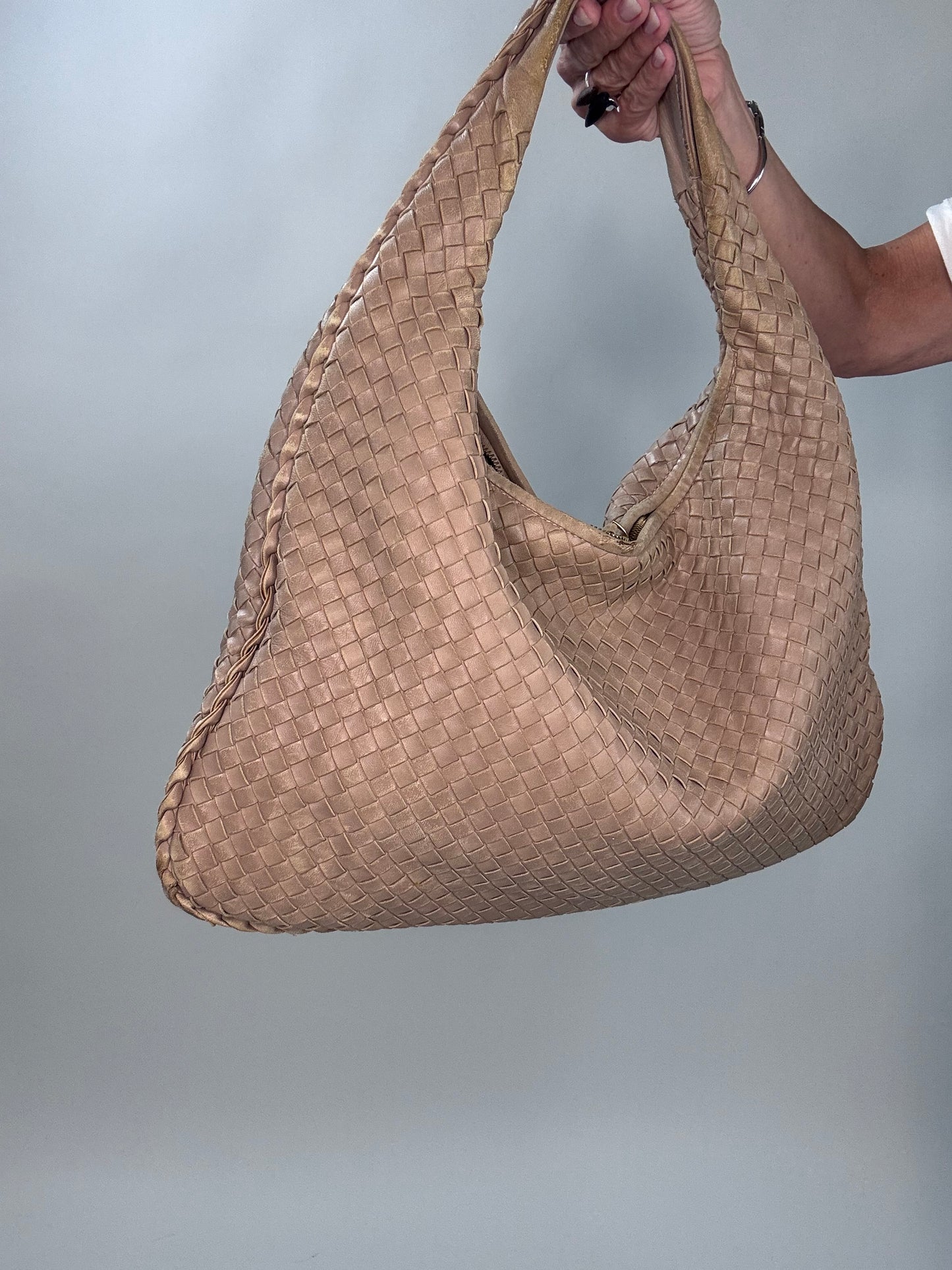 Bottega Veneta Vintage Woven Calf Lather Hobo Large