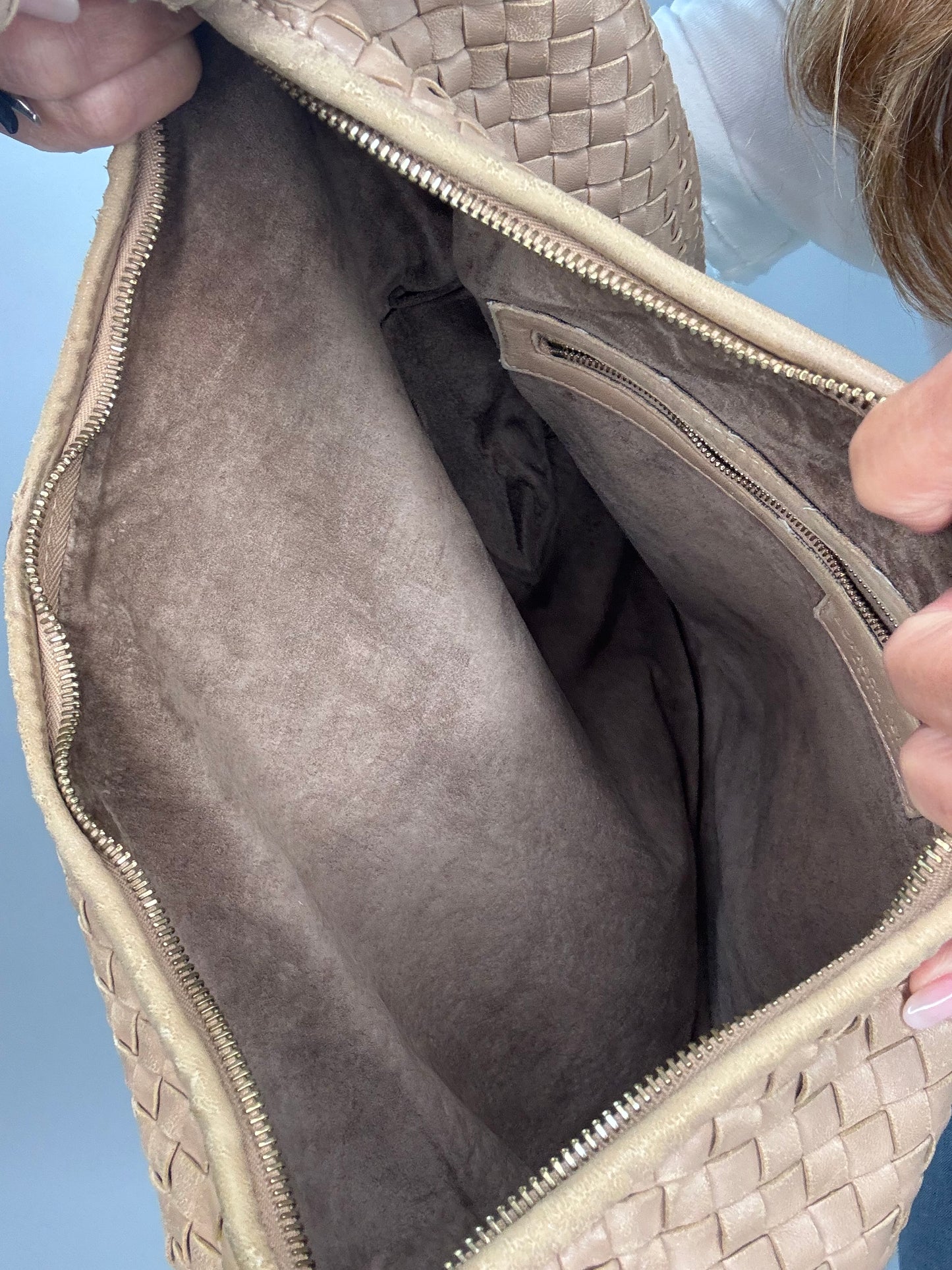 Bottega Veneta Vintage Woven Calf Lather Hobo Large