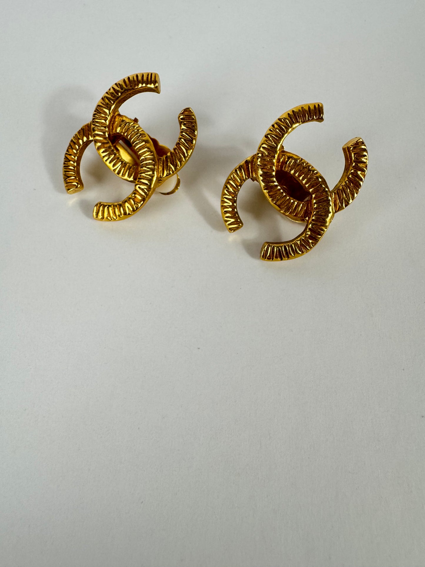 Chanel Vintage CC Logo Earrings Clip On