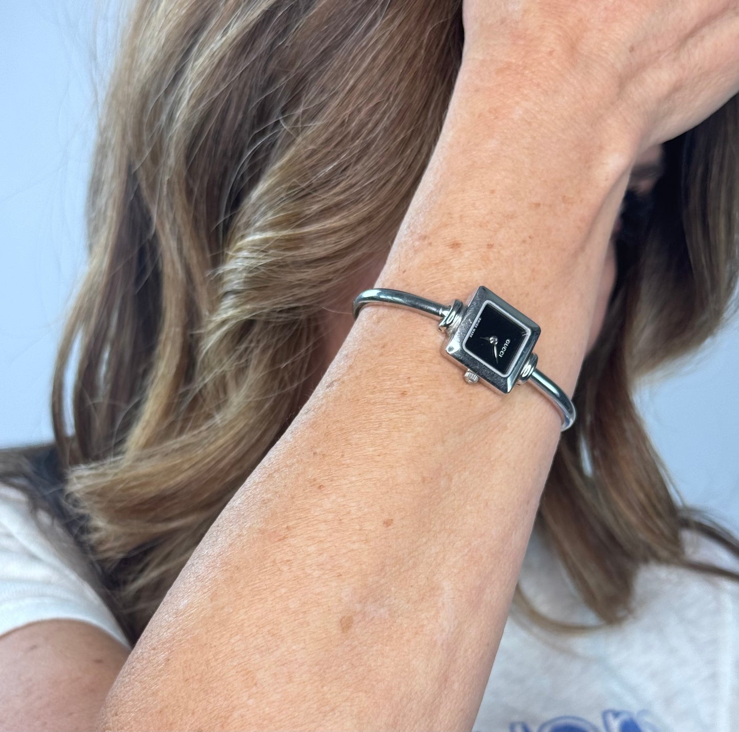 Gucci Vintage Silver Square Watch