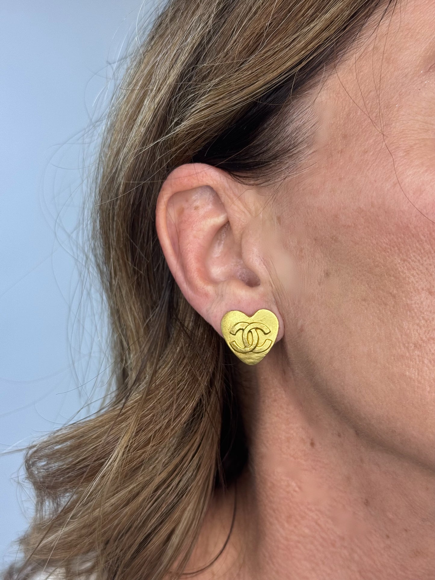 Chanel Vintage Heart Clip on Earrings