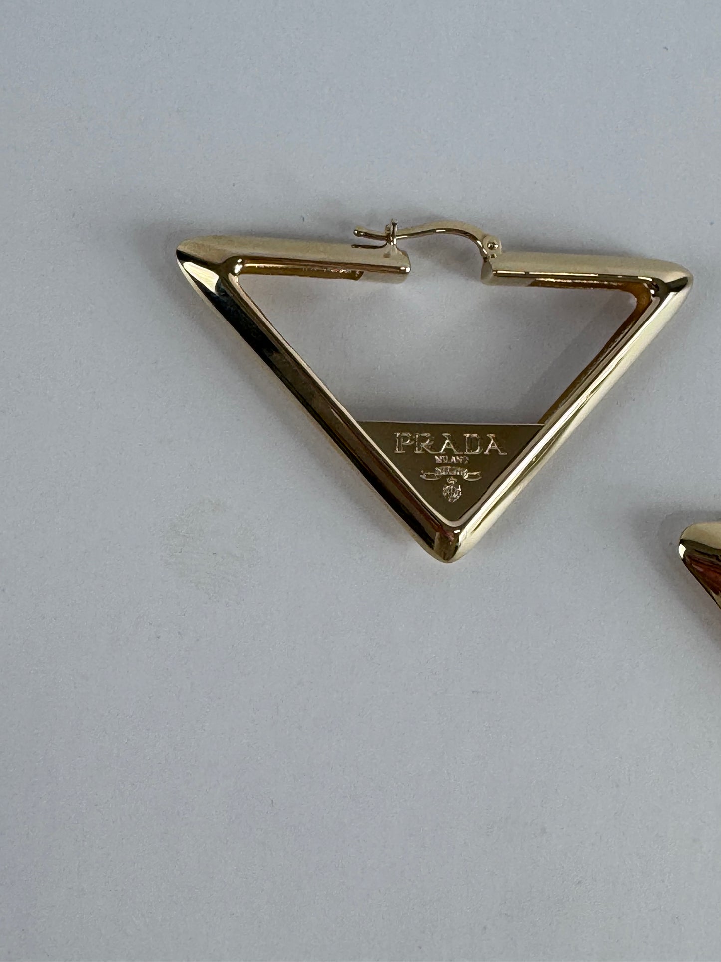 Prada Triangle Hoop Earrings