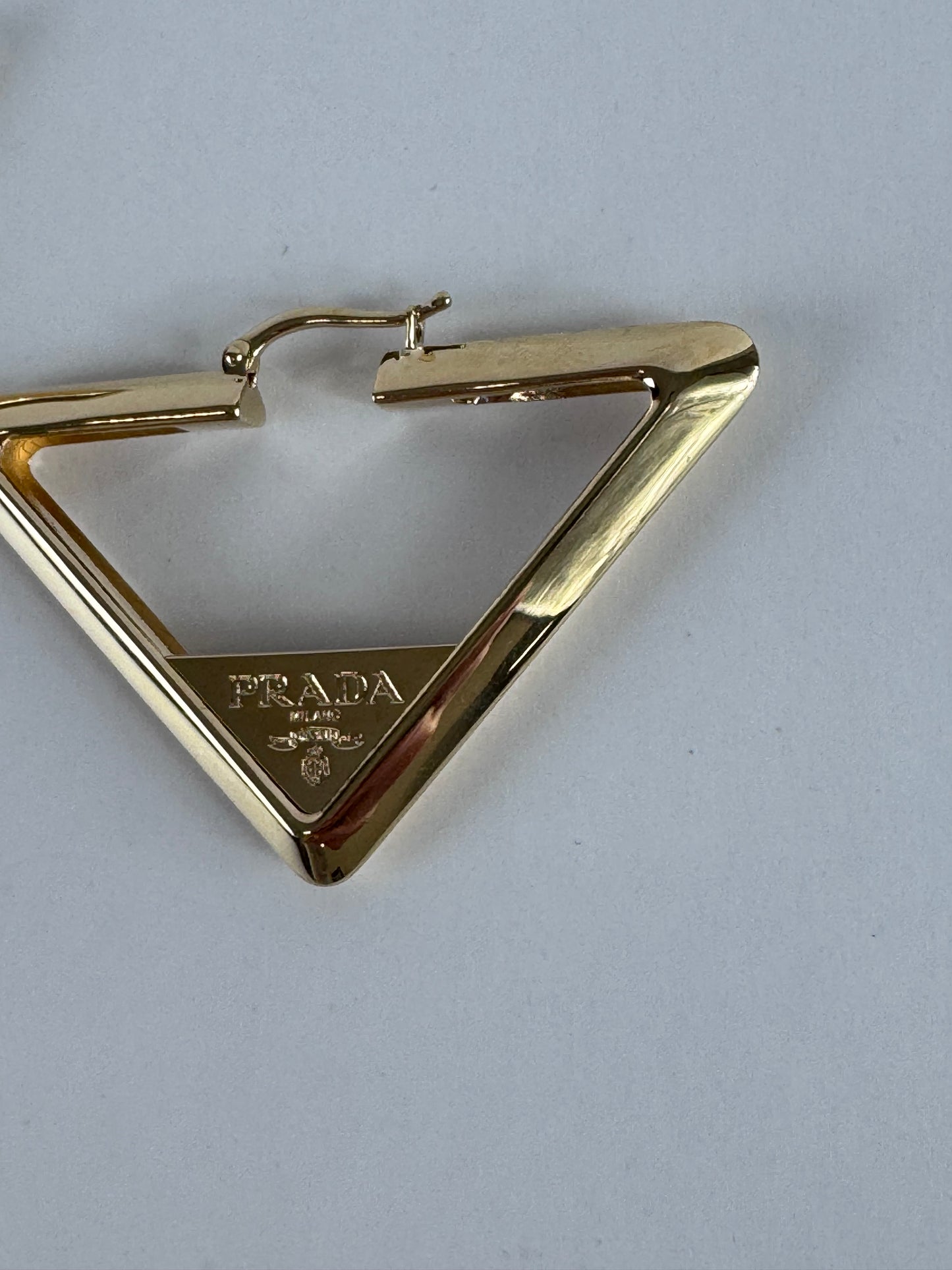 Prada Triangle Hoop Earrings
