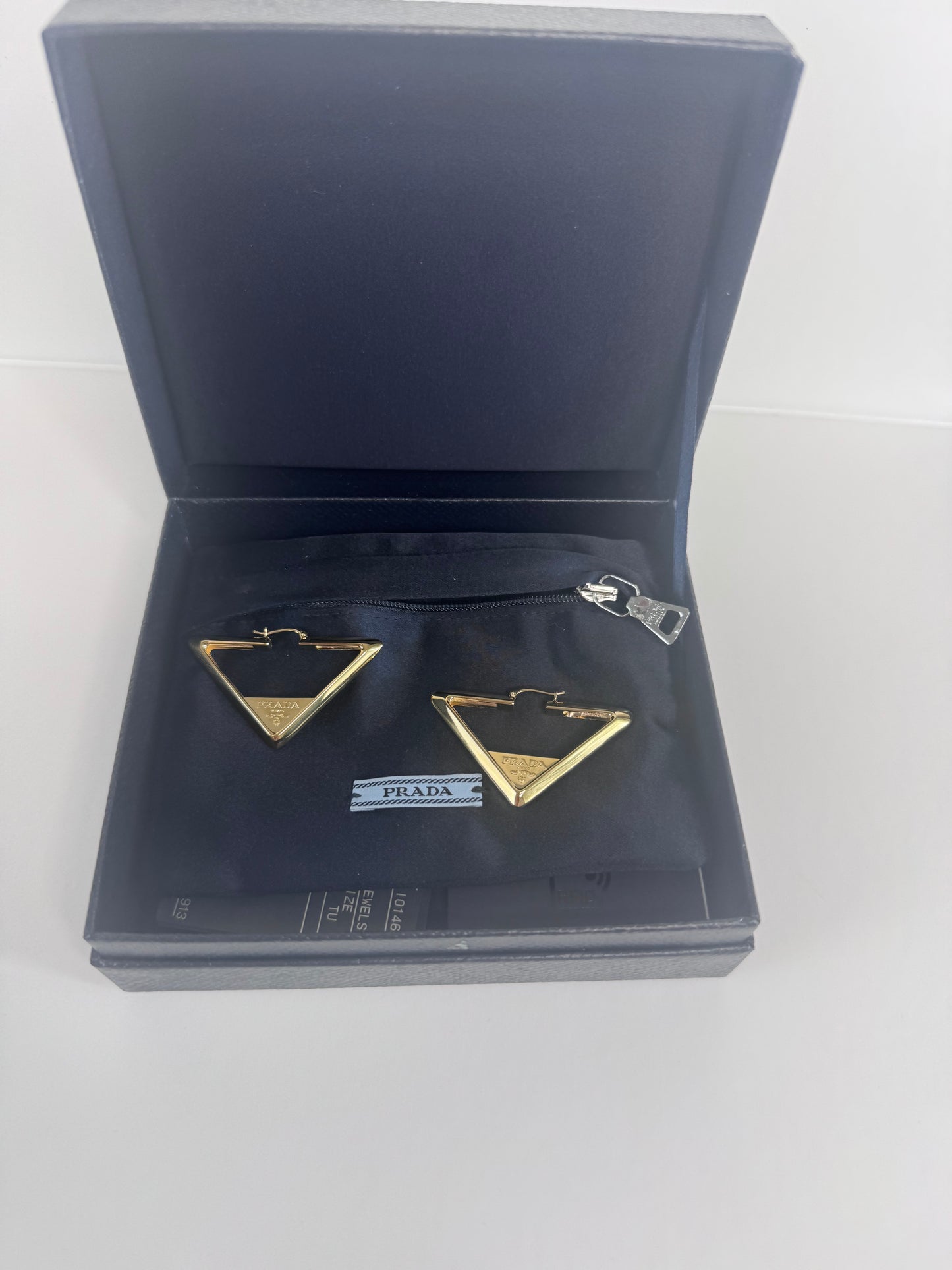 Prada Triangle Hoop Earrings