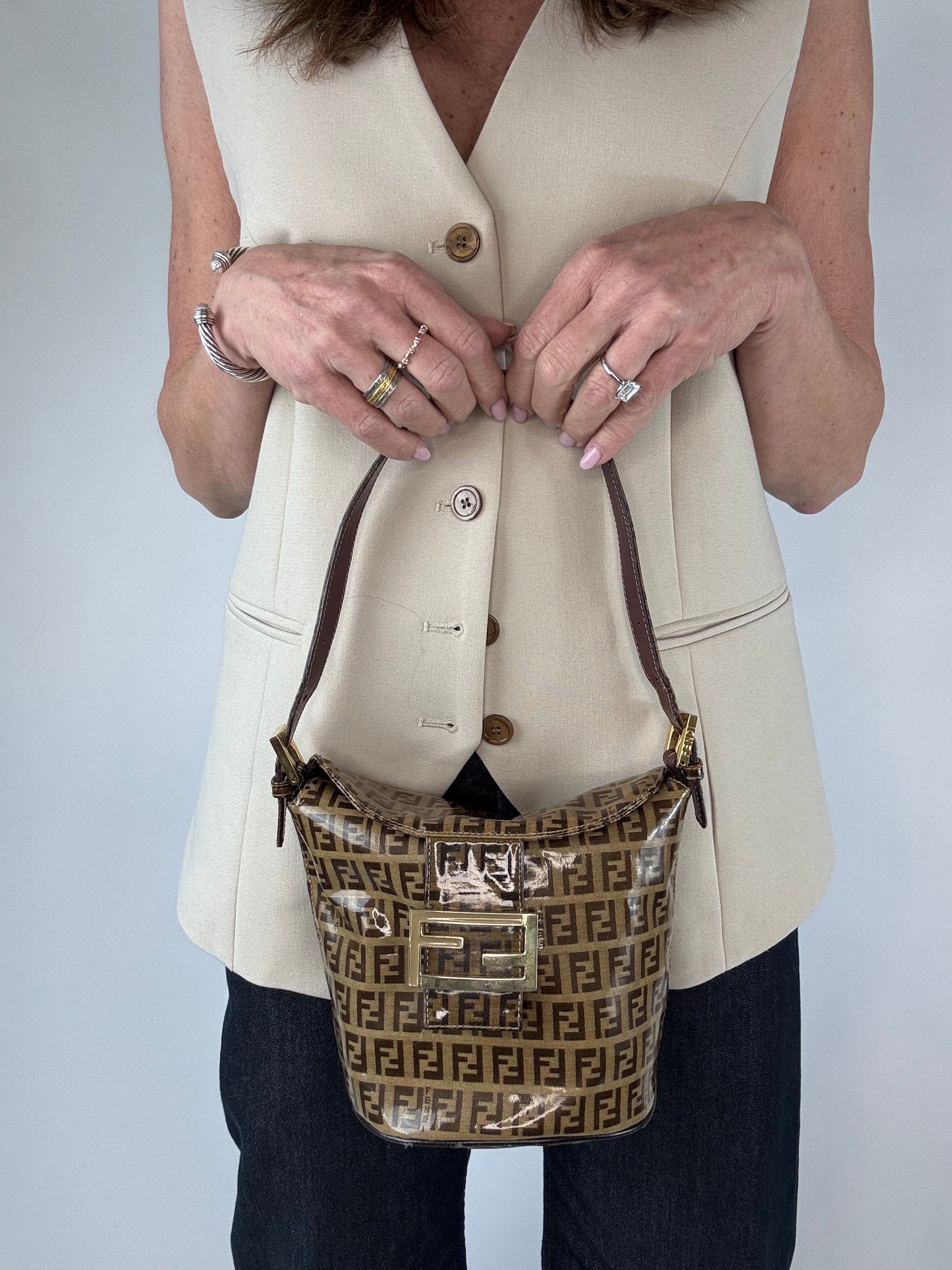 Fendi Zucchino Bucket Bag