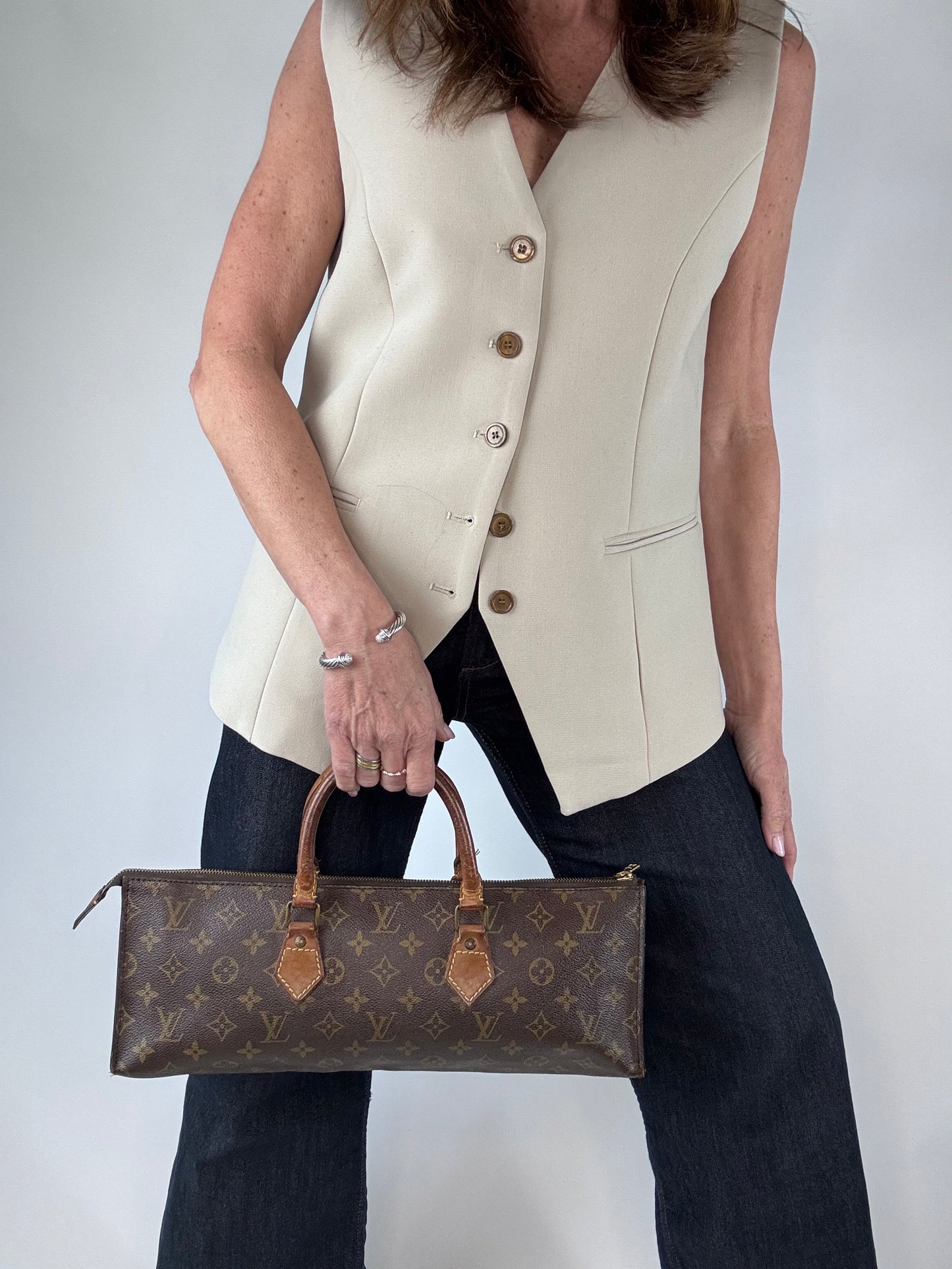 Louis Vuitton Extremely Rare Triangle Sac Monogram East West Bag