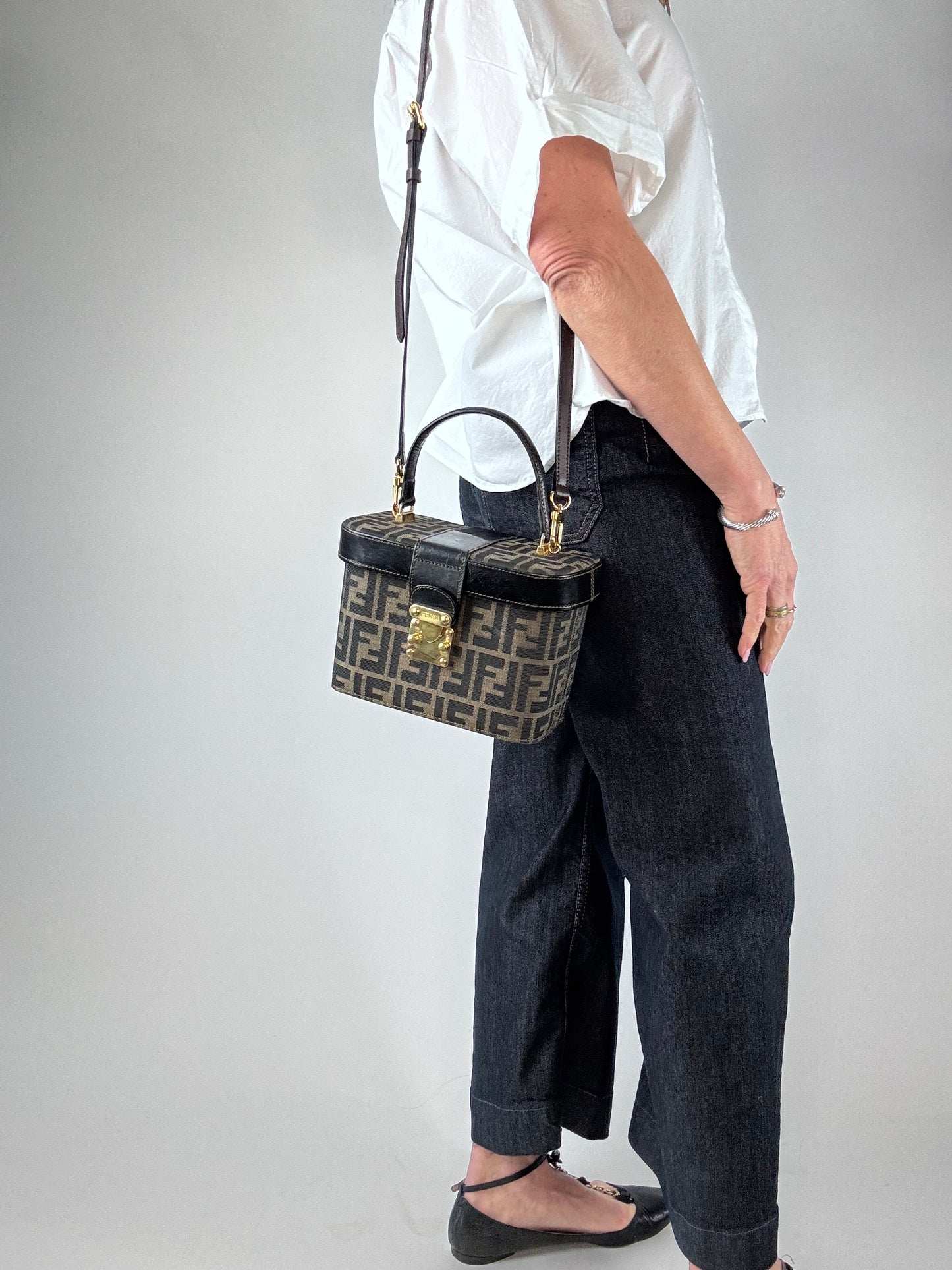 Fendi Vintage Vanity Two Way Zucca Bag