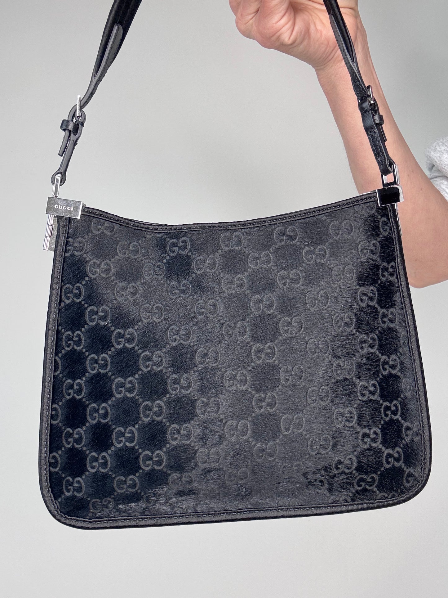 Gucci Slim Horse bit Pony Hair Bag