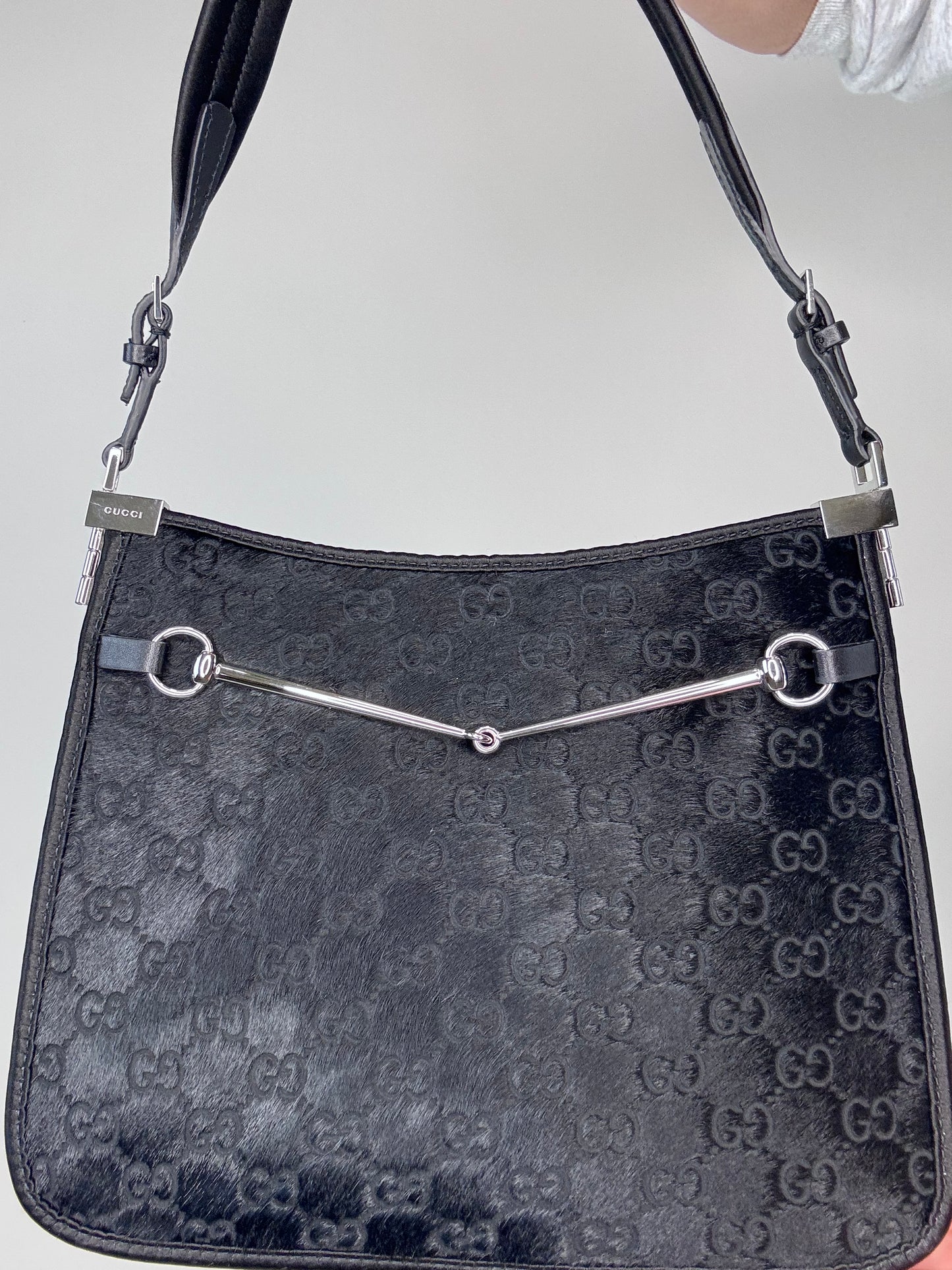 Gucci Slim Horse bit Pony Hair Bag