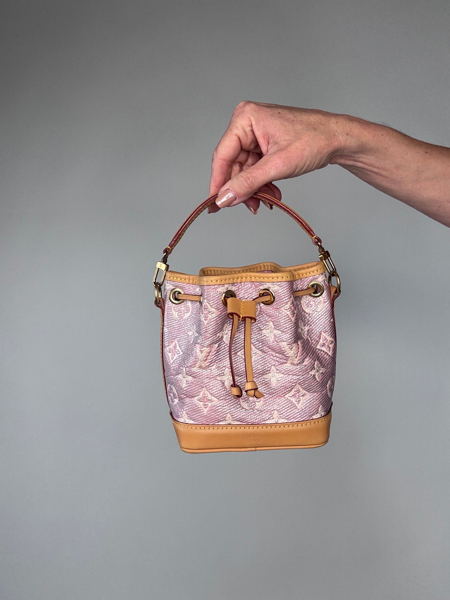 Louis Vuitton Laminated Jacquard Nano Noe Pink