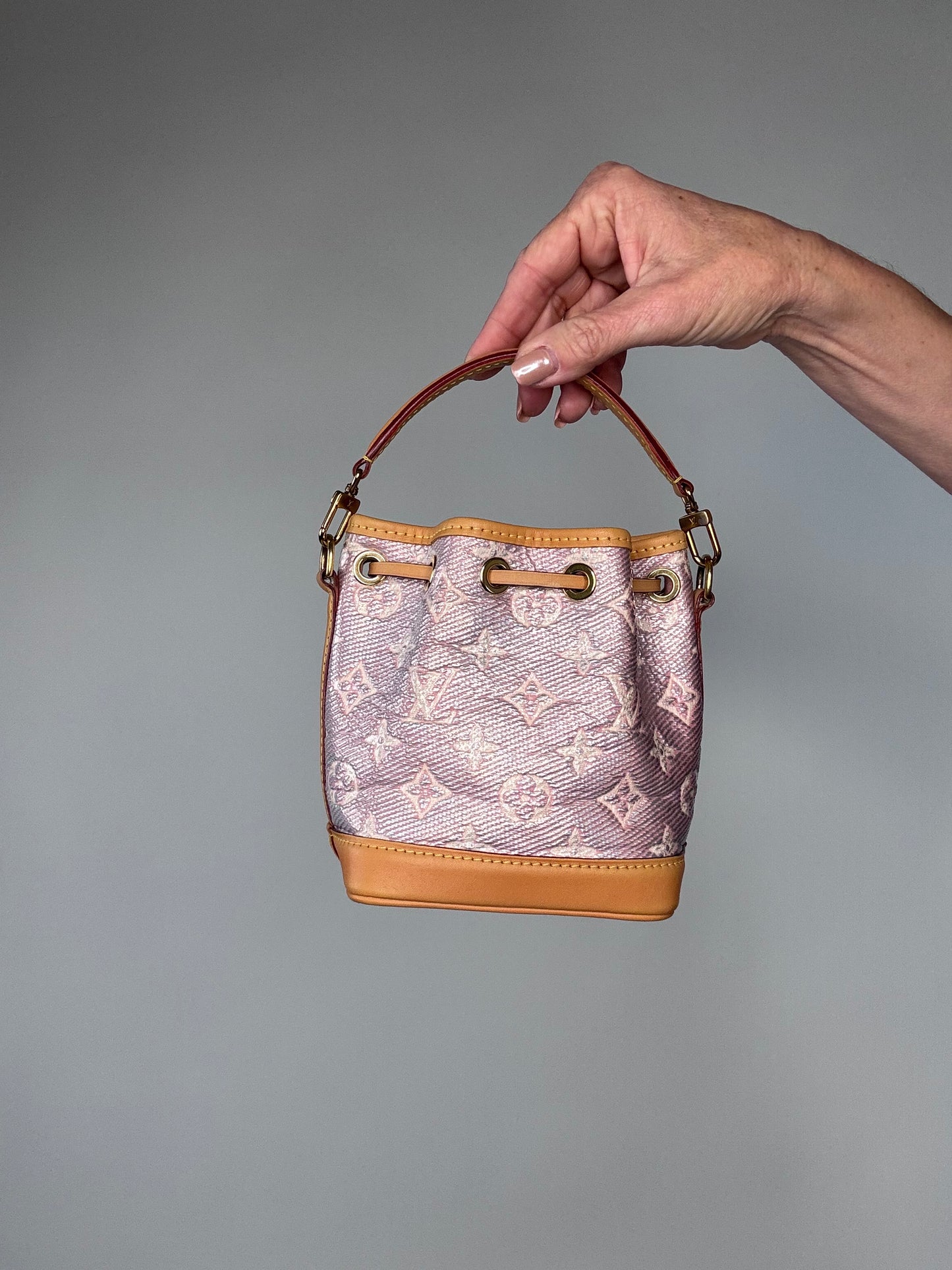 Louis Vuitton Laminated Jacquard Nano Noe Pink