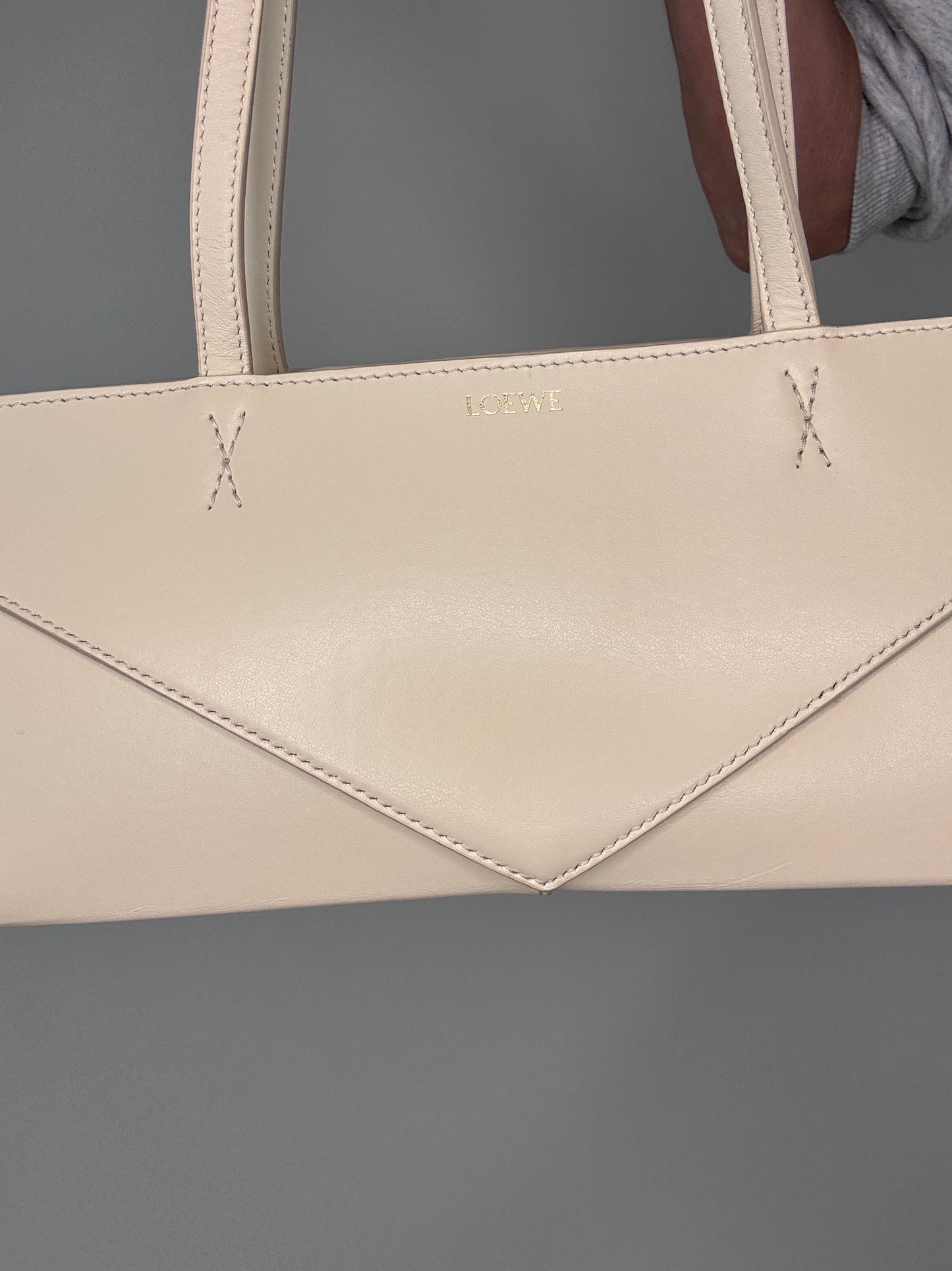 Loewe Crop Fold Bag Cream